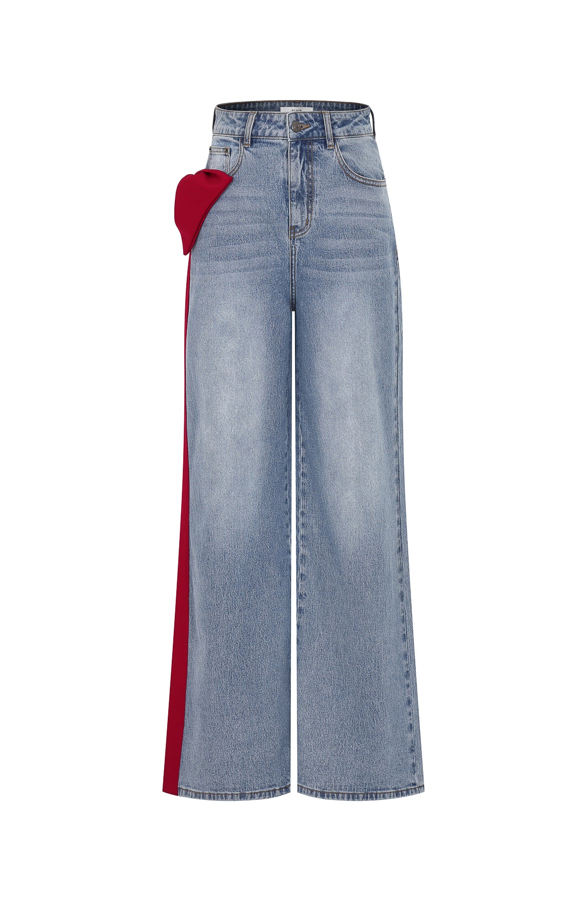 Maison Contrast Ribbon Denim Pants