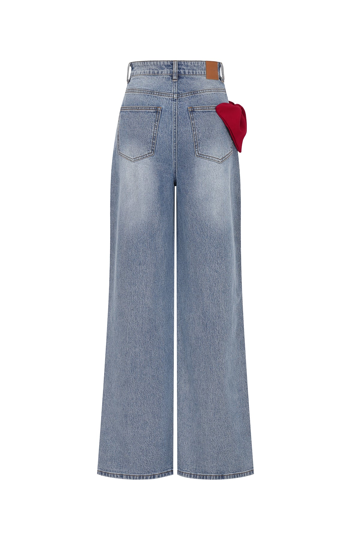 Maison Contrast Ribbon Denim Pants