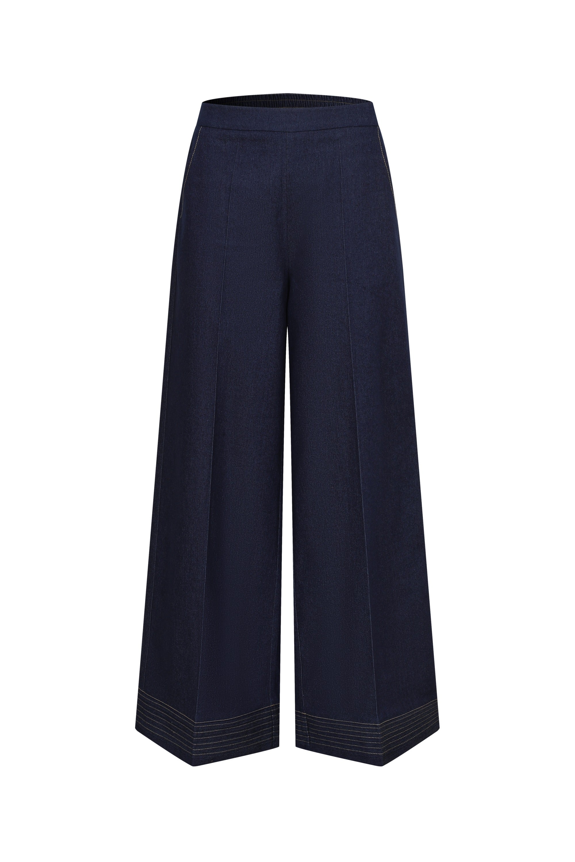 Architect Pintuck Wide Leg Denim Pants