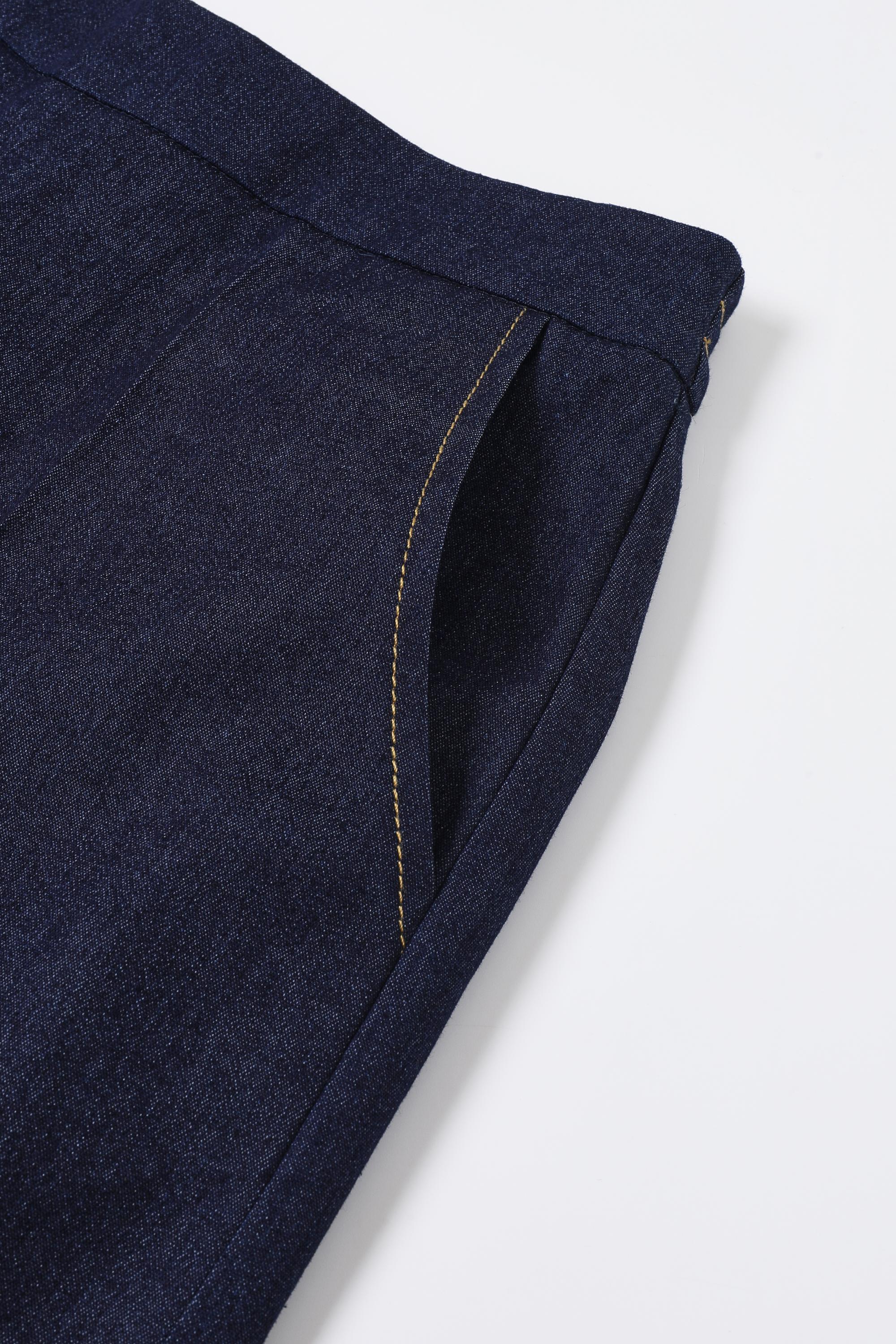 Architect Pintuck Wide Leg Denim Pants