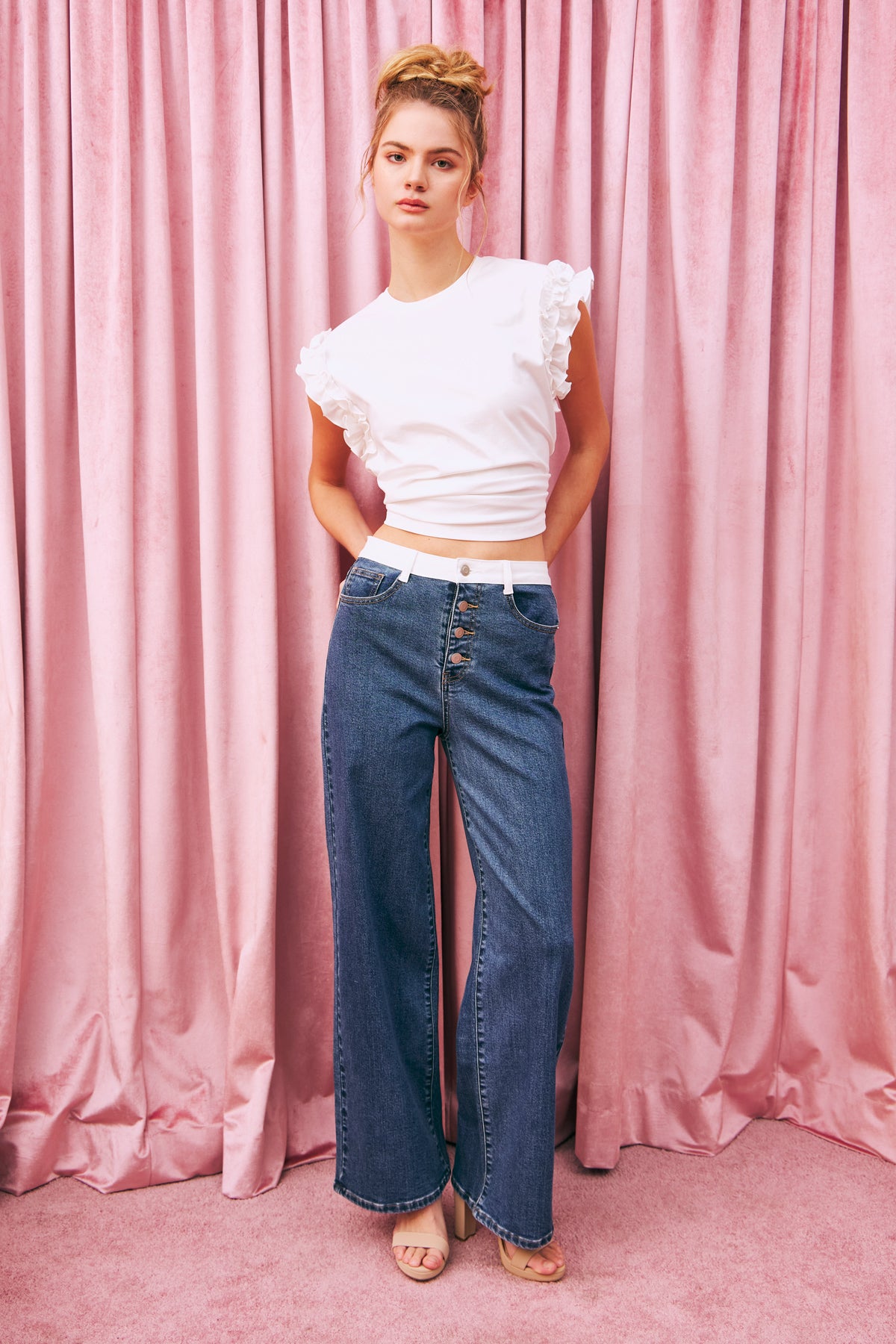 The Protocol Contrast Band Denim Jeans