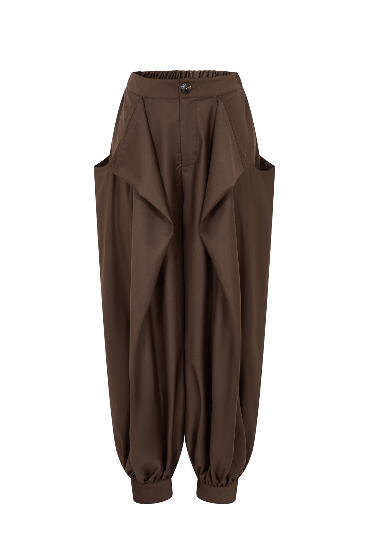 Woven Safari Draped Balloon Pants