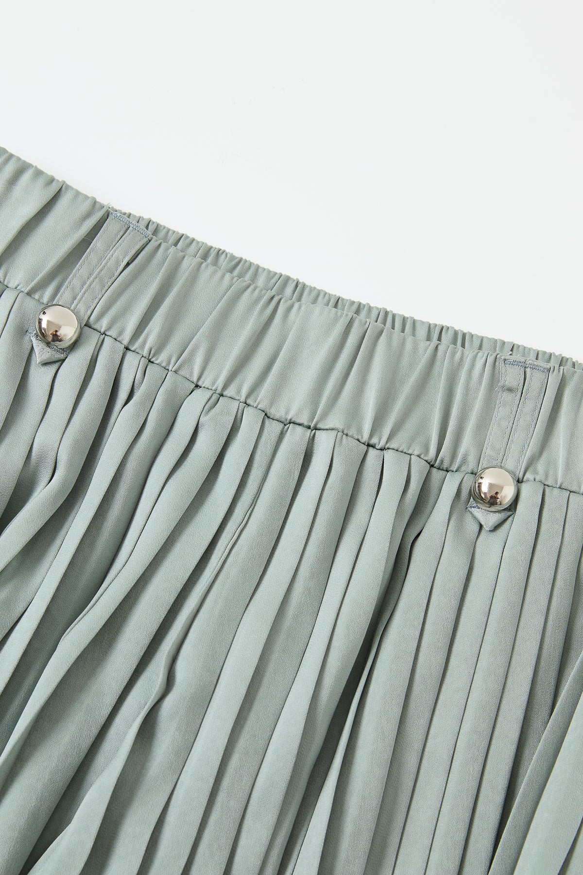 Pleated Wide Leg Pants With Knit Waist Band