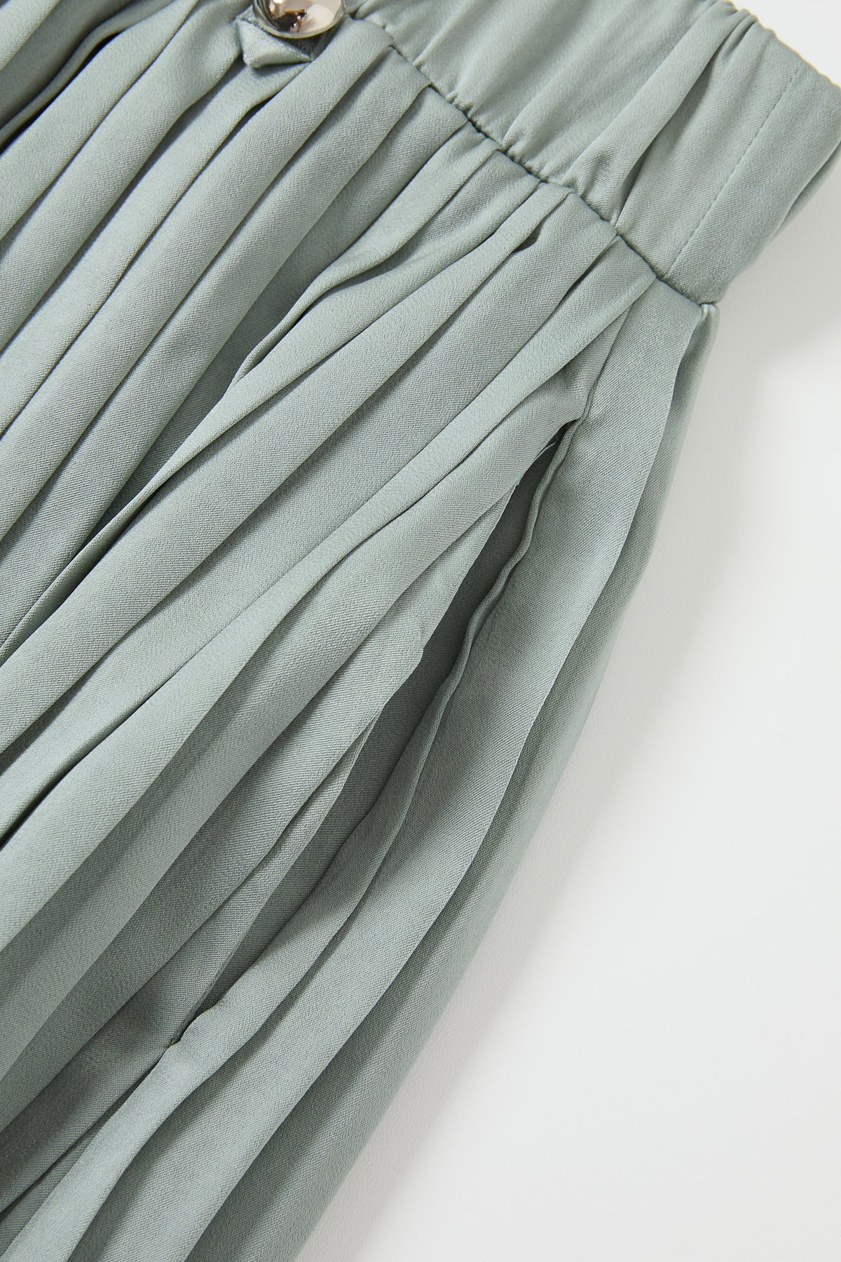 Pleated Wide Leg Pants With Knit Waist Band