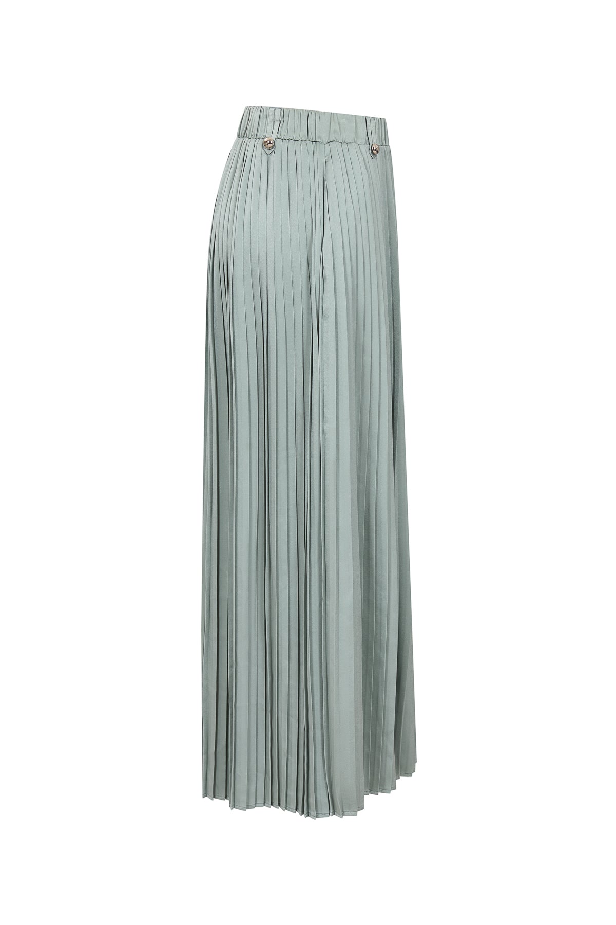 Pleated Wide Leg Pants With Knit Waist Band