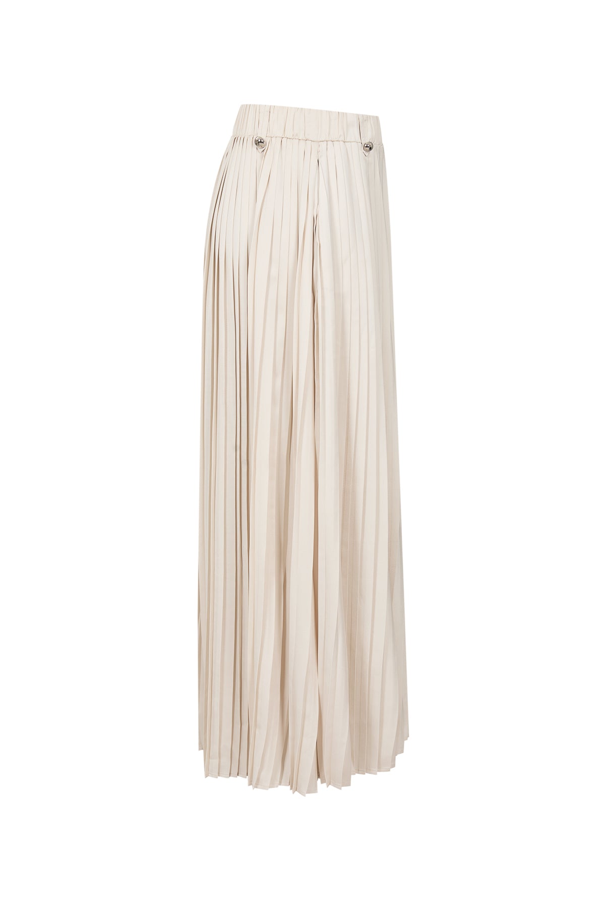 Pleated Wide Leg Pants With Knit Waist Band