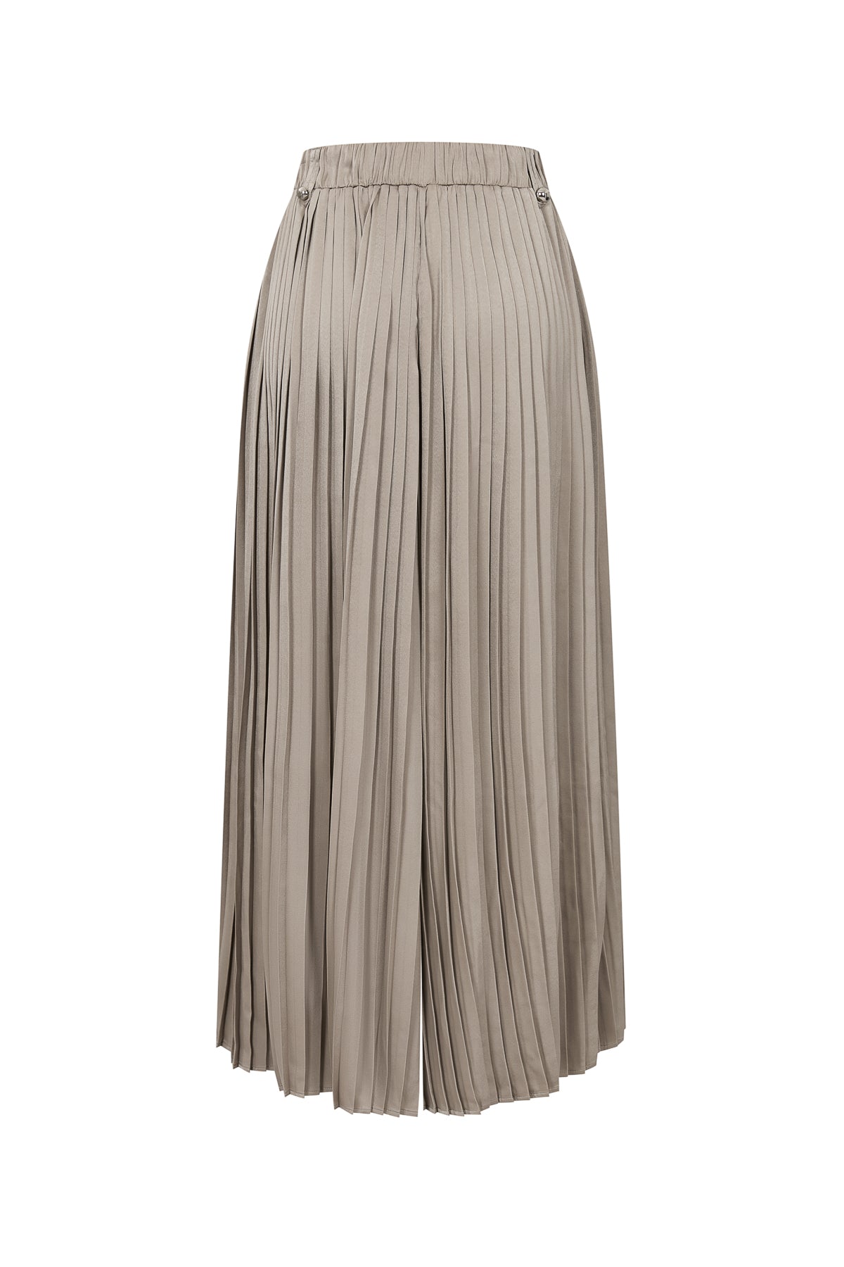 Pleated Wide Leg Pants With Knit Waist Band