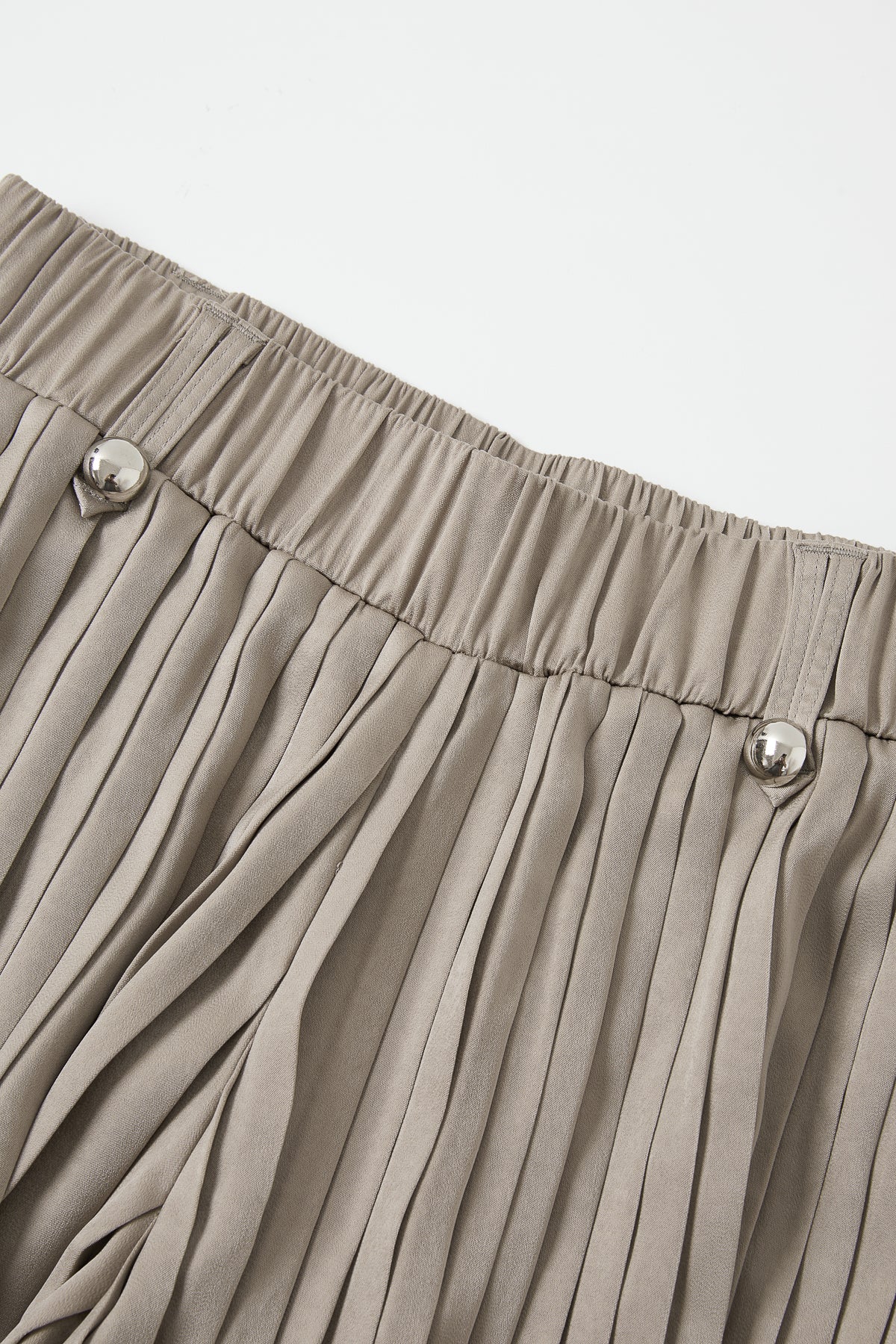 Pleated Wide Leg Pants With Knit Waist Band