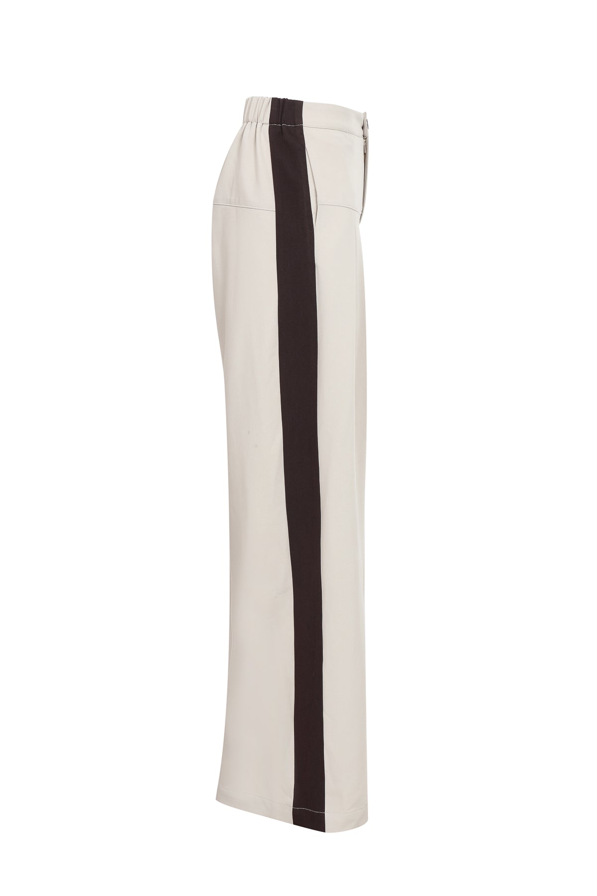 Woven Pleated Pants with Side Stripe