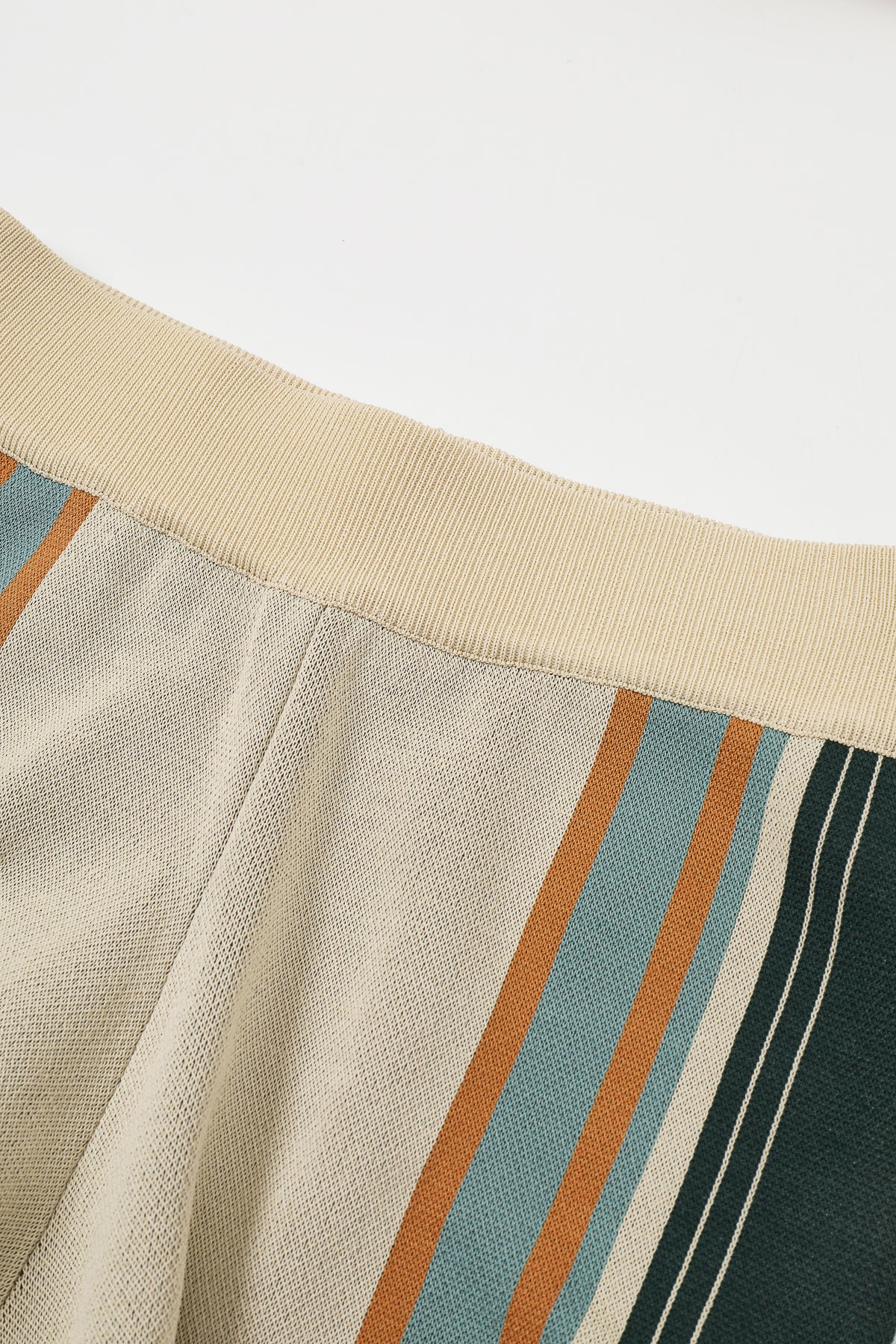 Knit Multi Border Stripe Wide Leg Pants