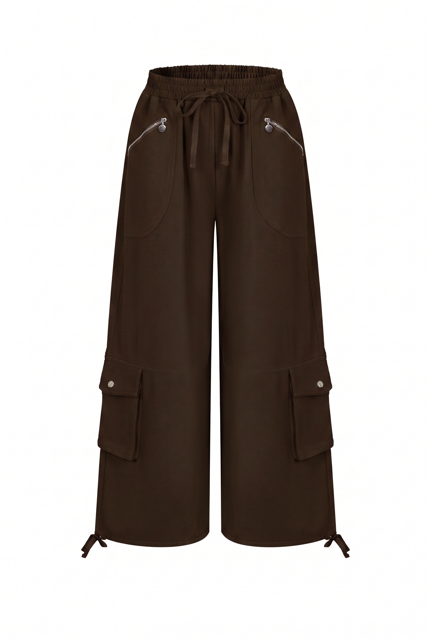 Anette Smocked Waist Balloon Sweatpants With Cargo Pockets