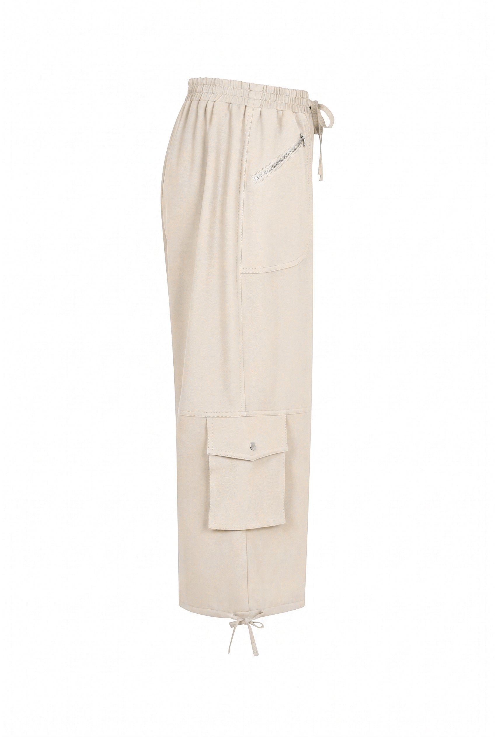 Anette Smocked Waist Balloon Sweatpants With Cargo Pockets