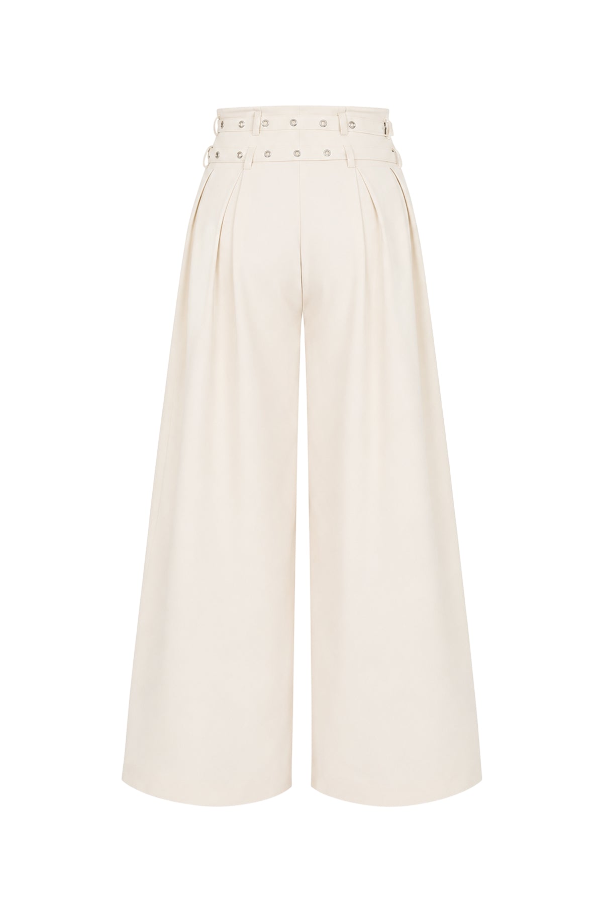Sabine Pleated Wide Leg Pants with Belts