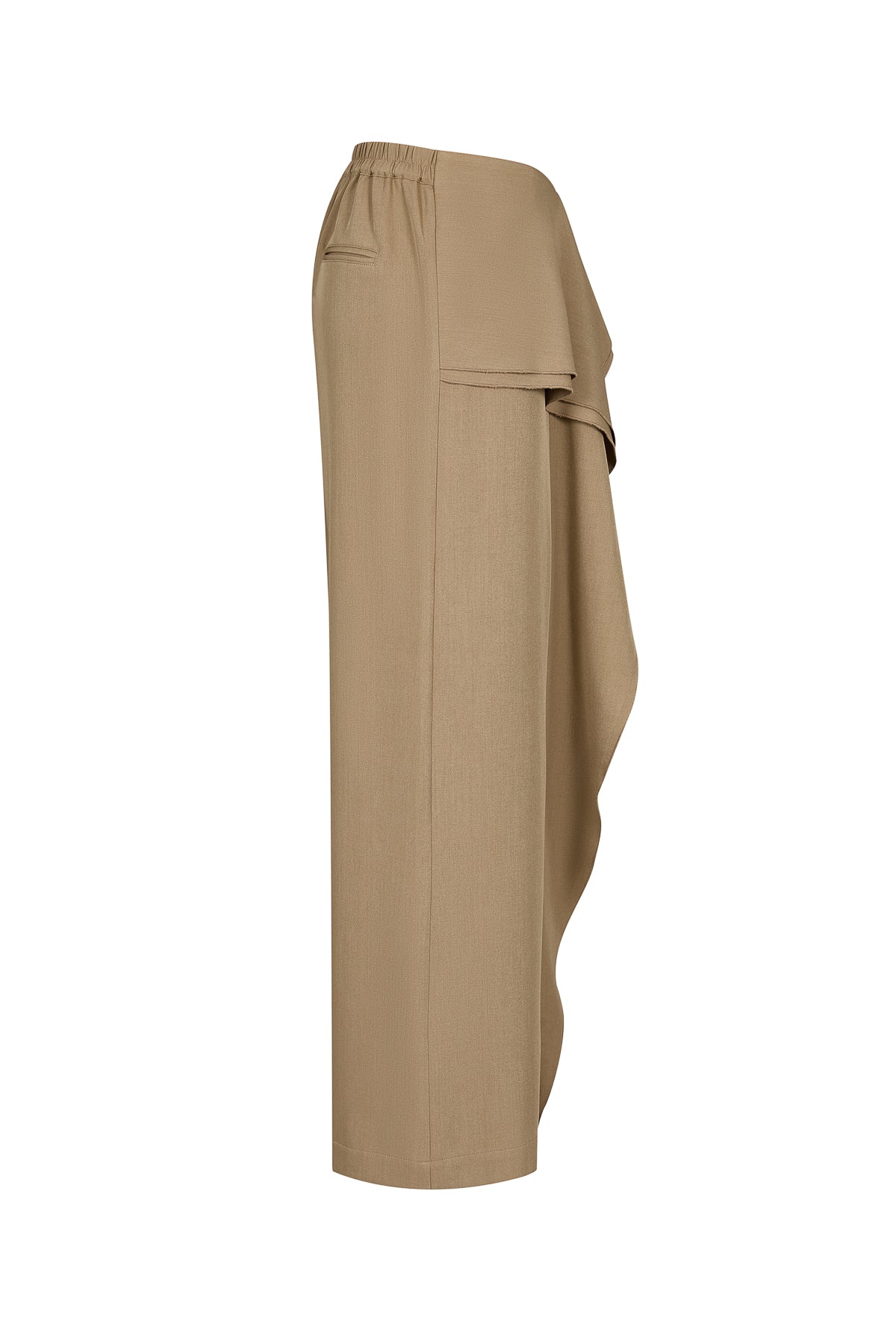 Thea Woven Draped Pants With Back Elastic Waist
