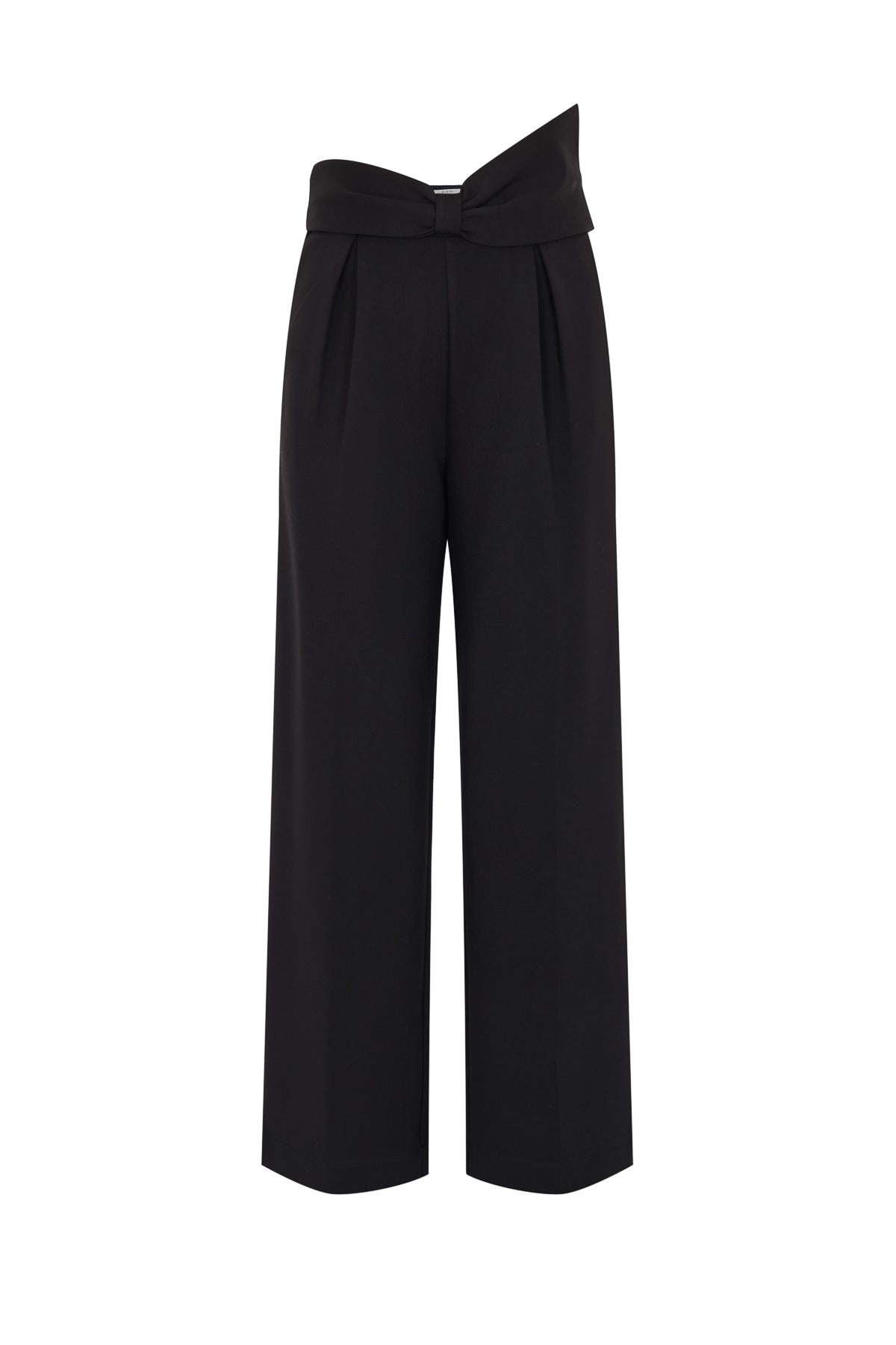 Marie Pleated Knit Pants With Bow