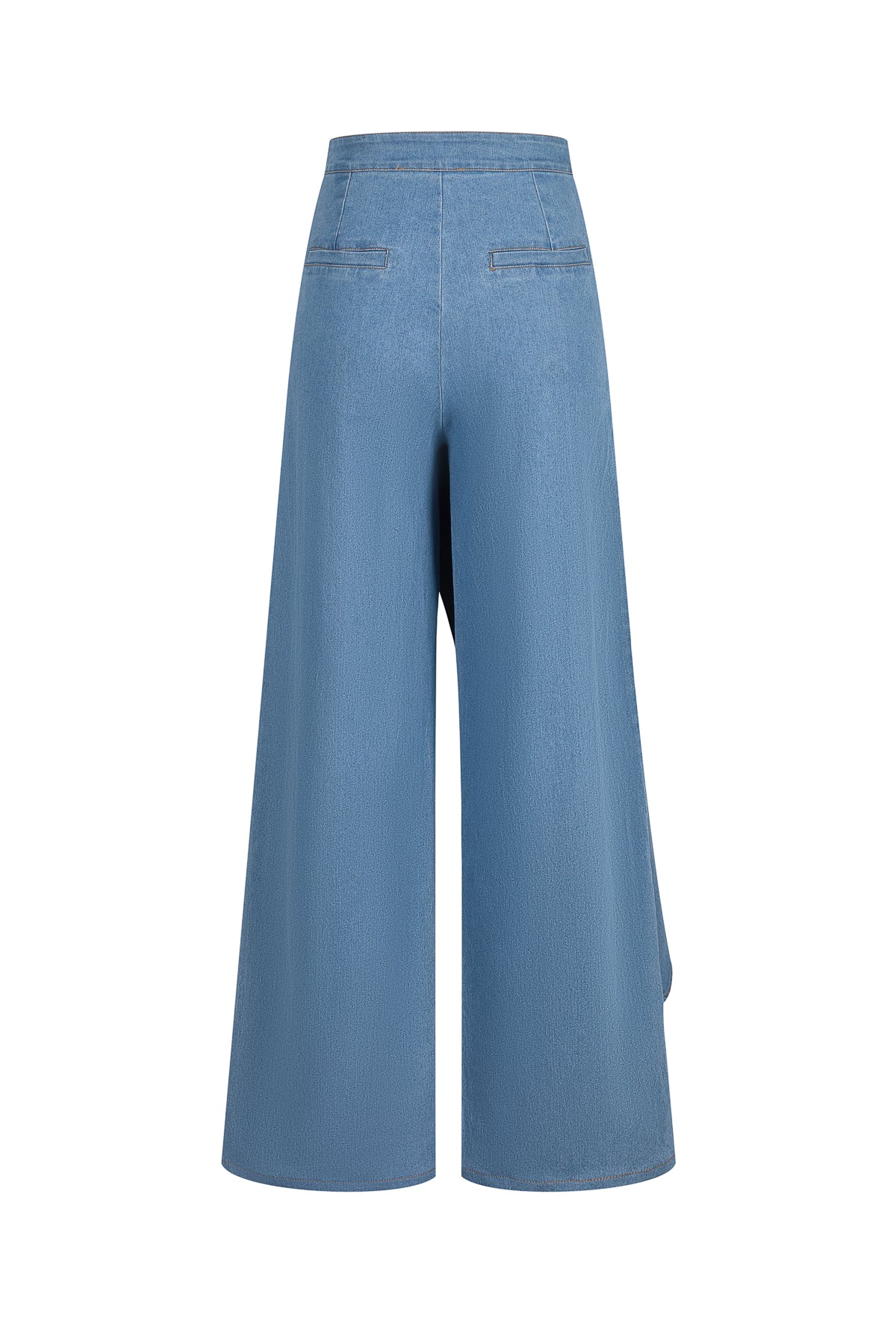 Nathalie Denim Overlay Pants With Button Accents
