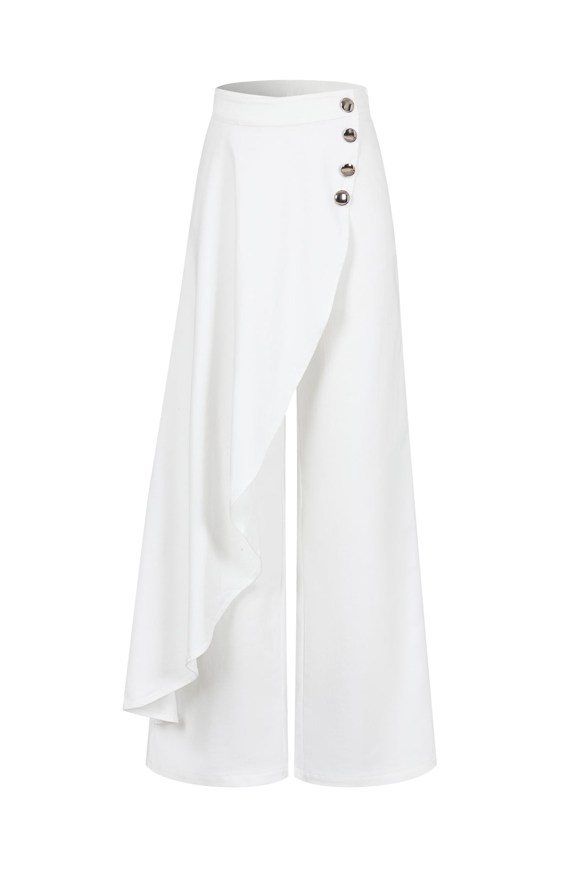 Nathalie Denim Overlay Pants With Button Accents