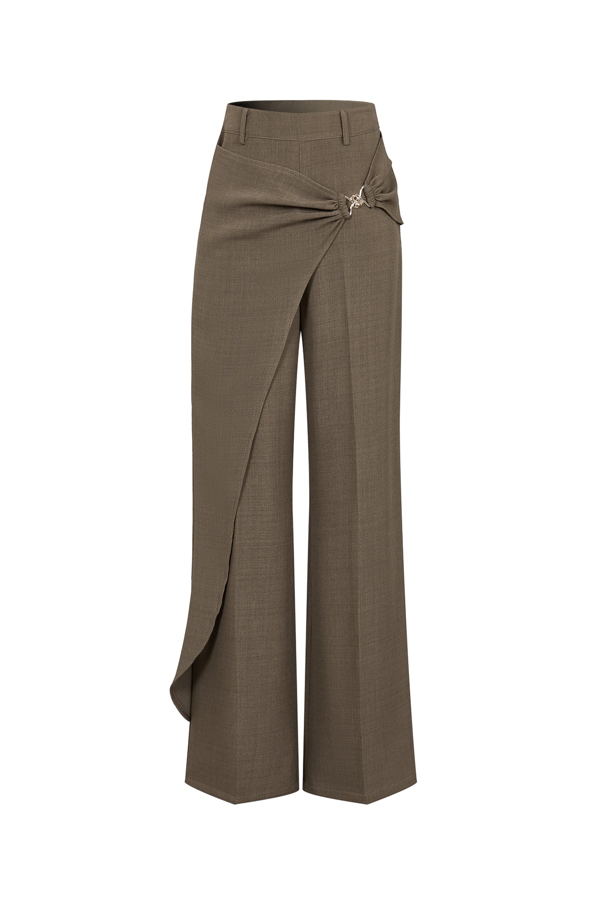 Tailored Wrap Trousers With Metal Trim