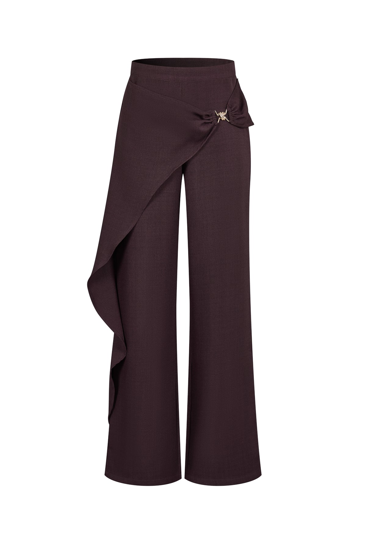 Tailored Wrap Trousers With Metal Trim