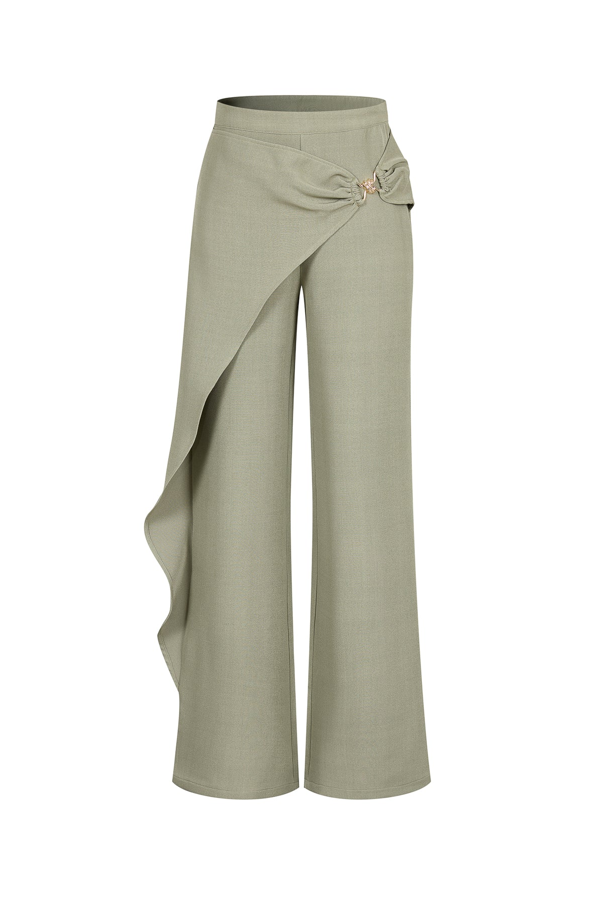Tailored Wrap Trousers With Metal Trim