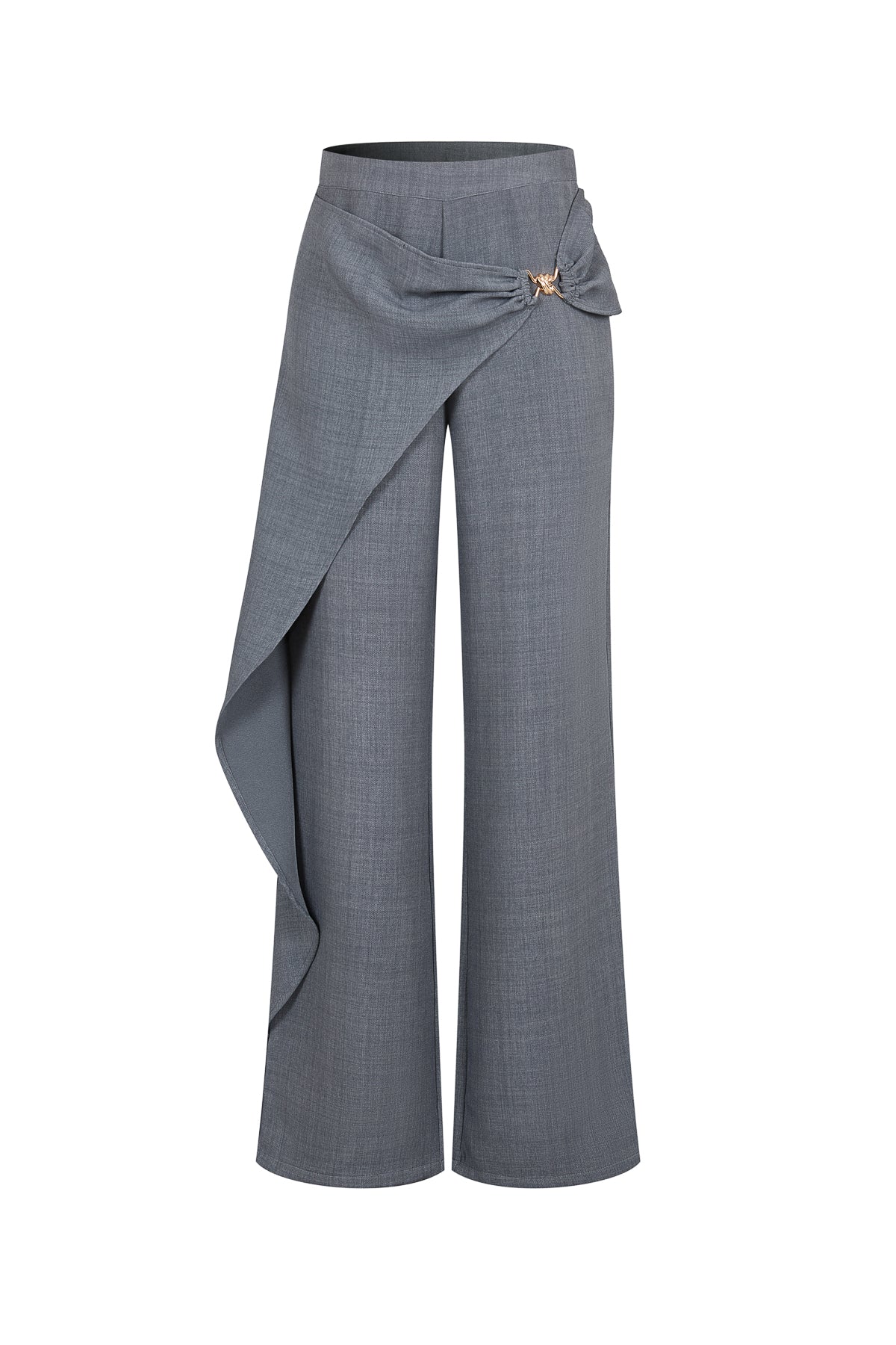 Tailored Wrap Trousers With Metal Trim