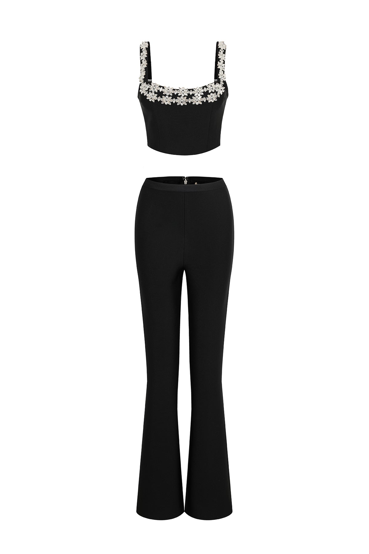 Daisy Edge Embellished Top and Pants Set