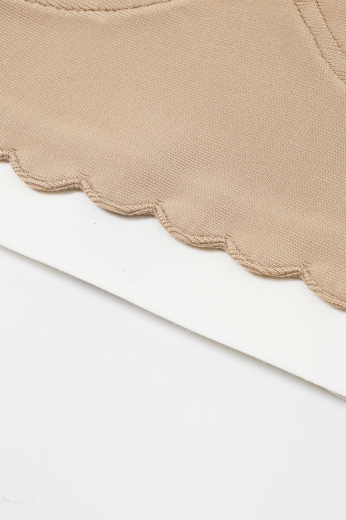 Scallop Detail Two Tone Skirt Set