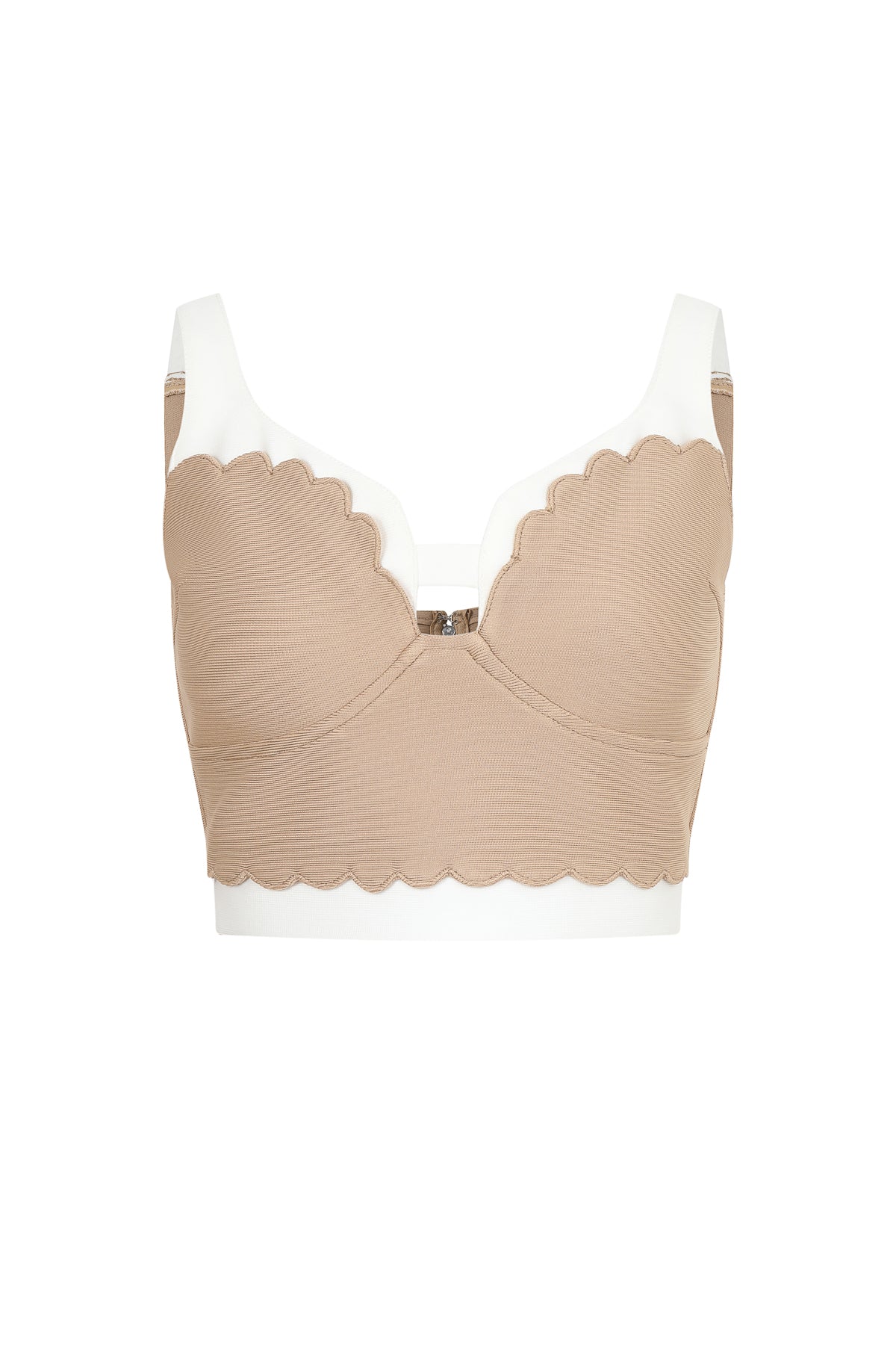 Scallop Detail Two Tone Skirt Set