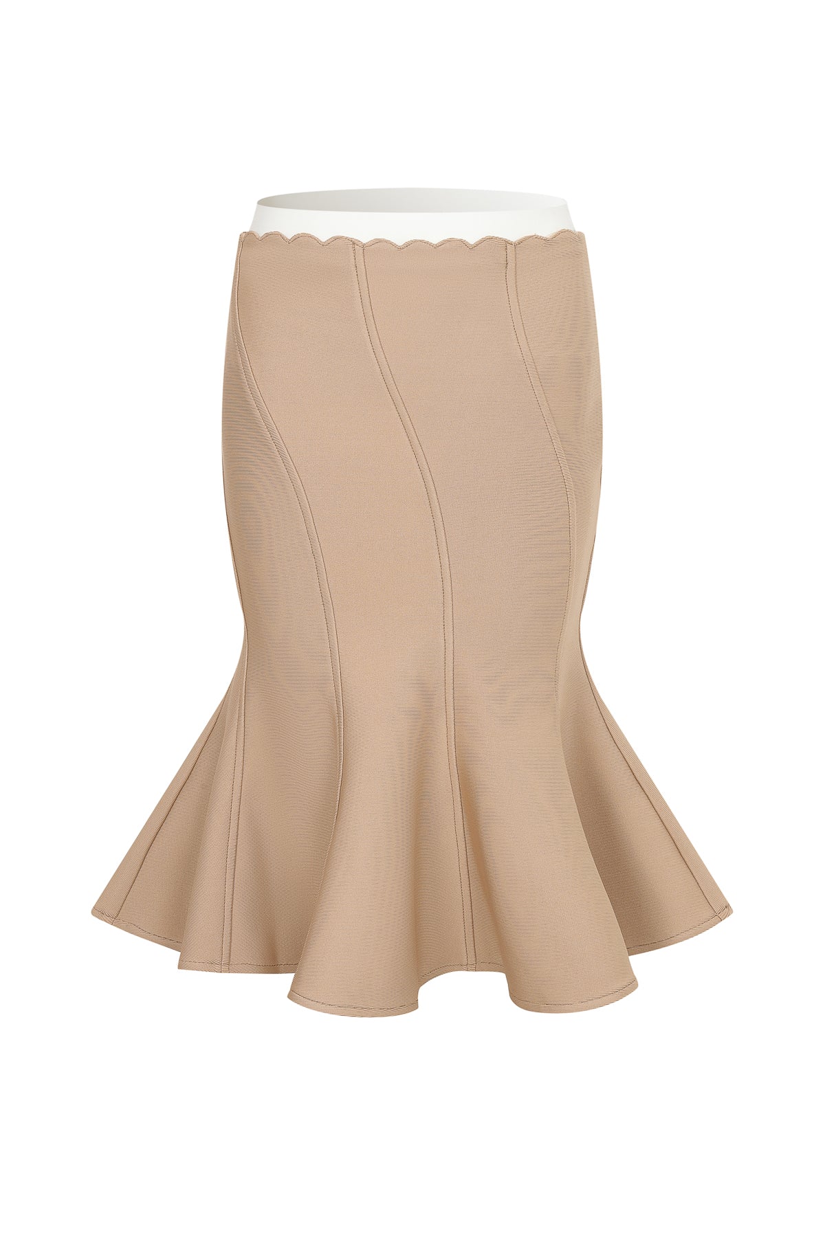 Scallop Detail Two Tone Skirt Set