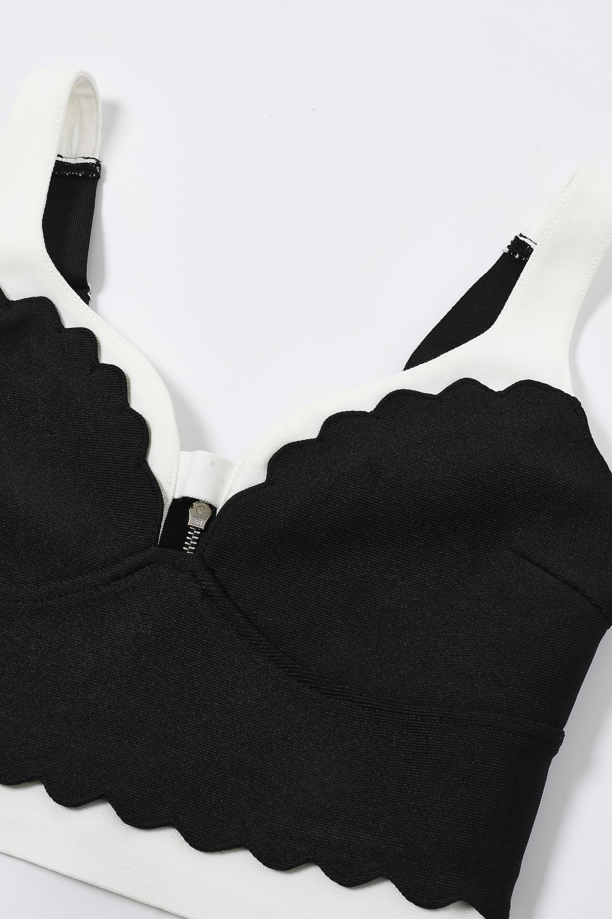 Scallop Detail Two Tone Skirt Set