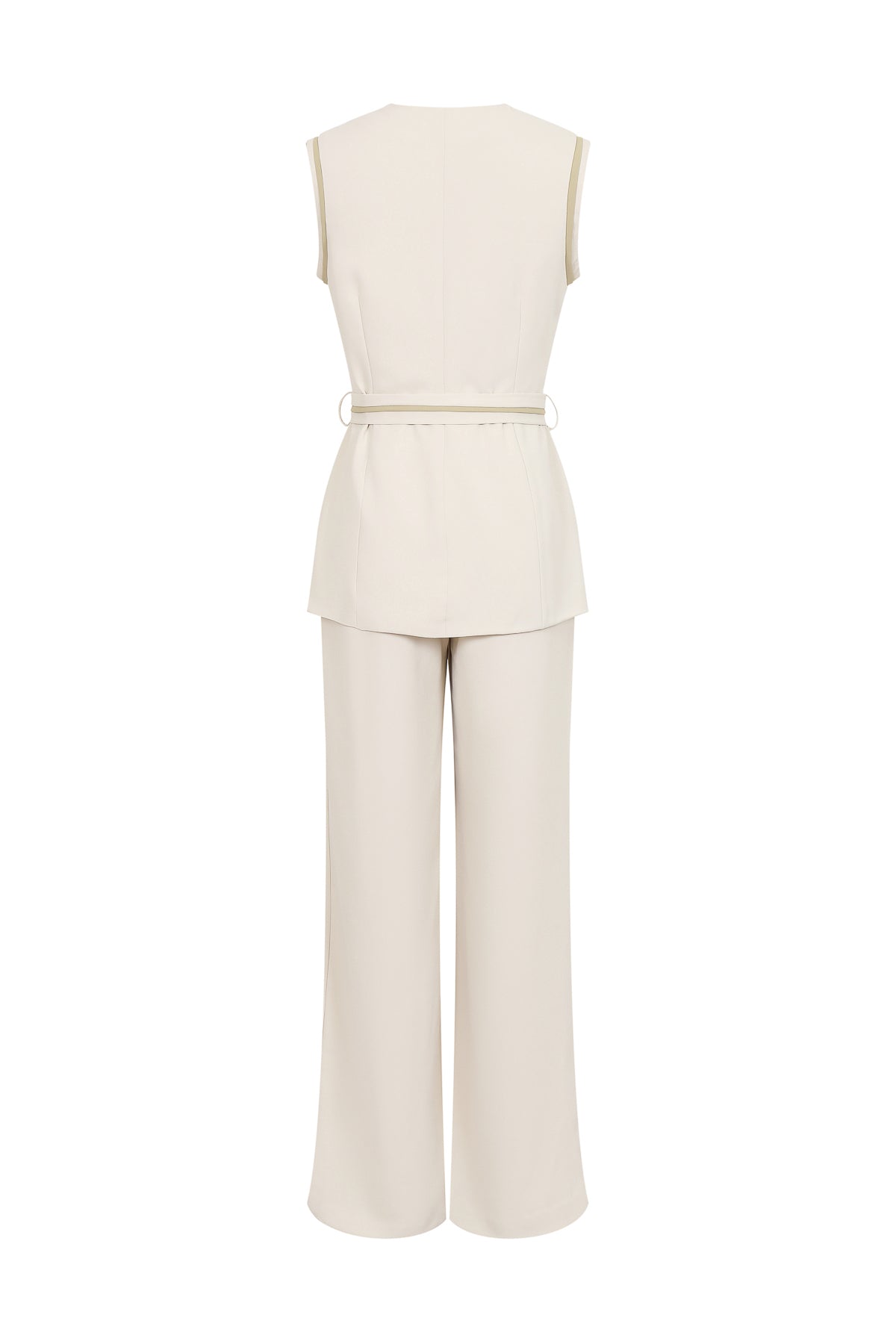Polished Structure Sleeveless Woven Vest & Pants Set