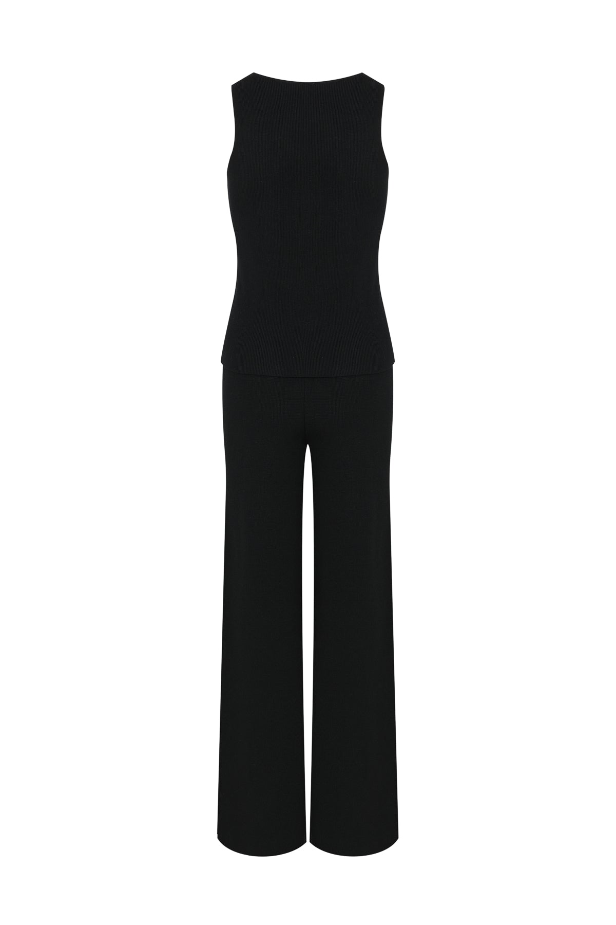 Cashmere Canvas Sleeveless Knit Vest & Pants Set