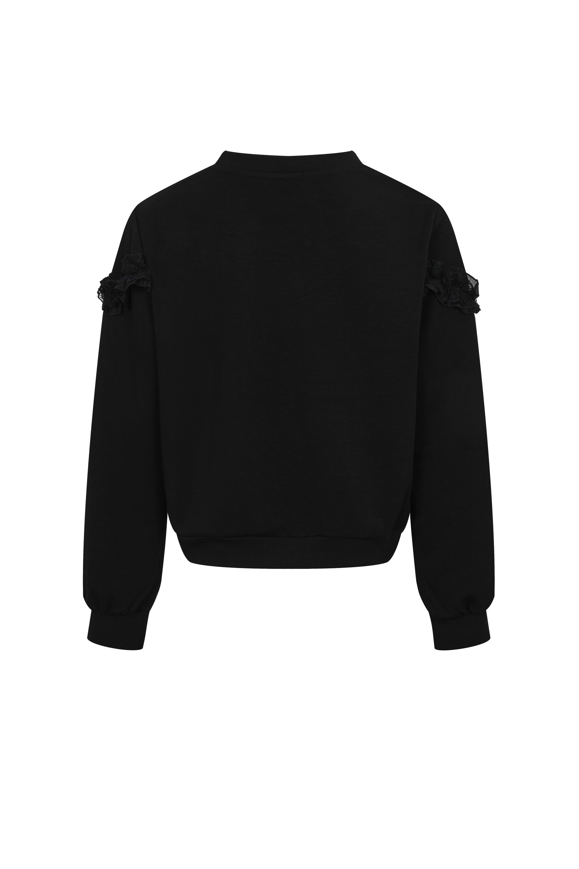 The Filigree Fleece Ruffle Accent Knit Sweatshirt
