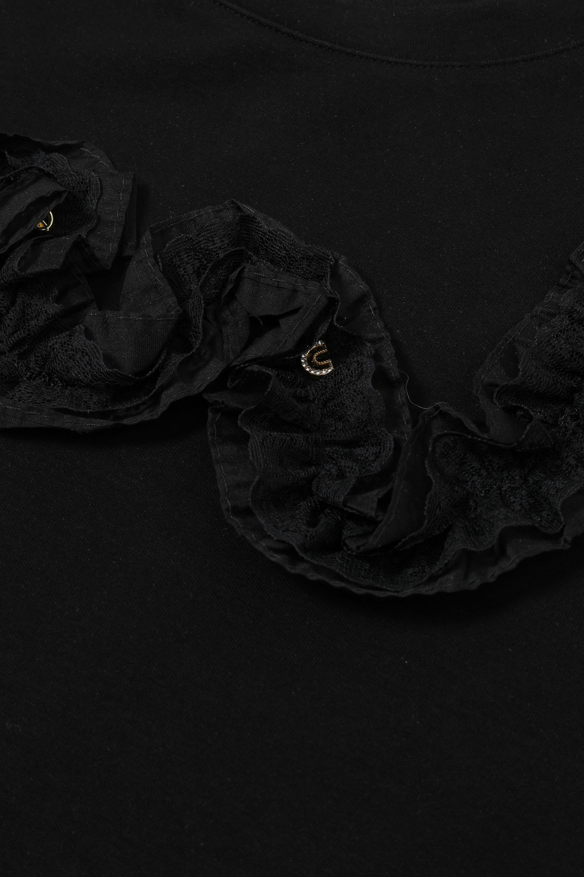 The Filigree Fleece Ruffle Accent Knit Sweatshirt