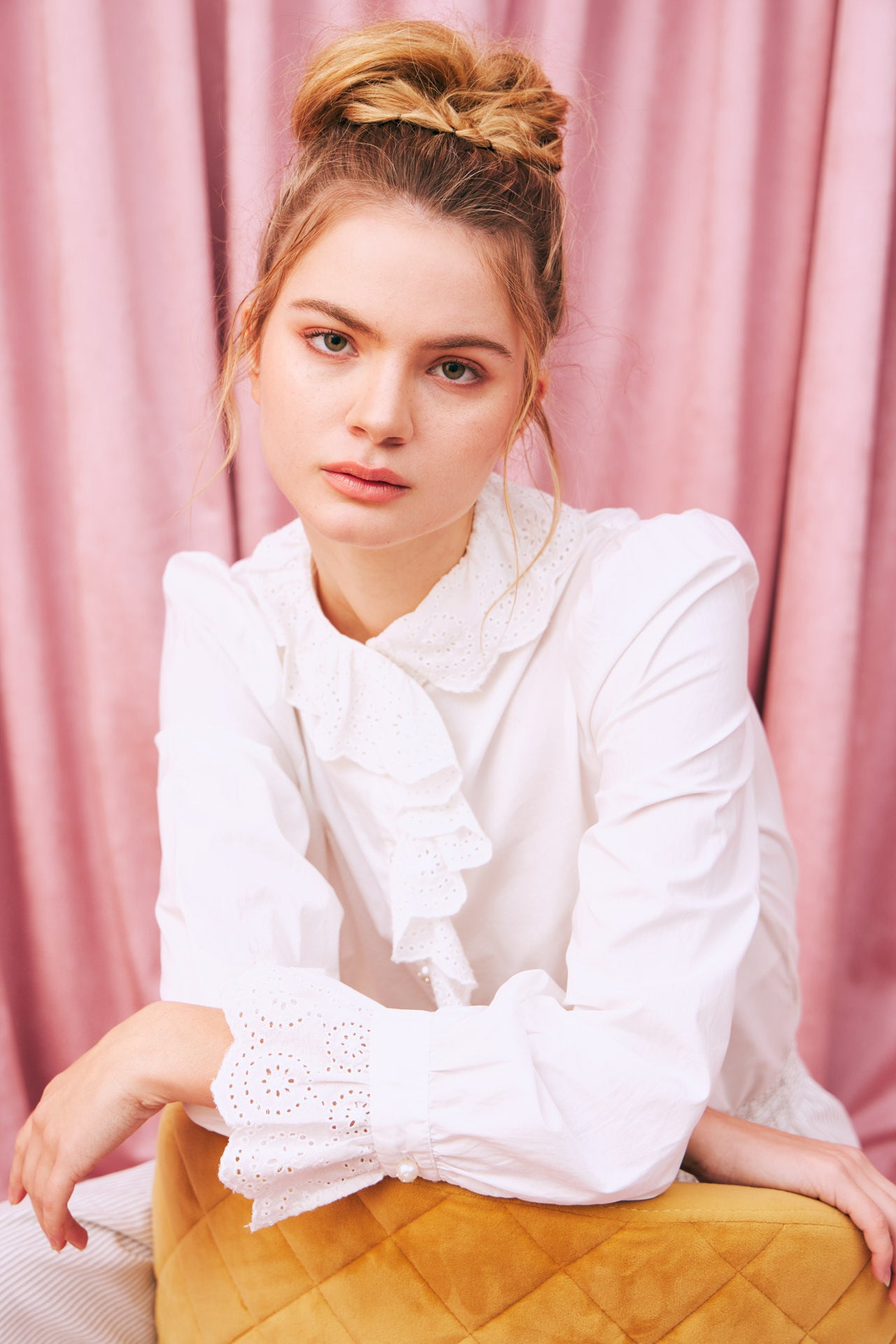 Refined Lace Ruffle Shirt