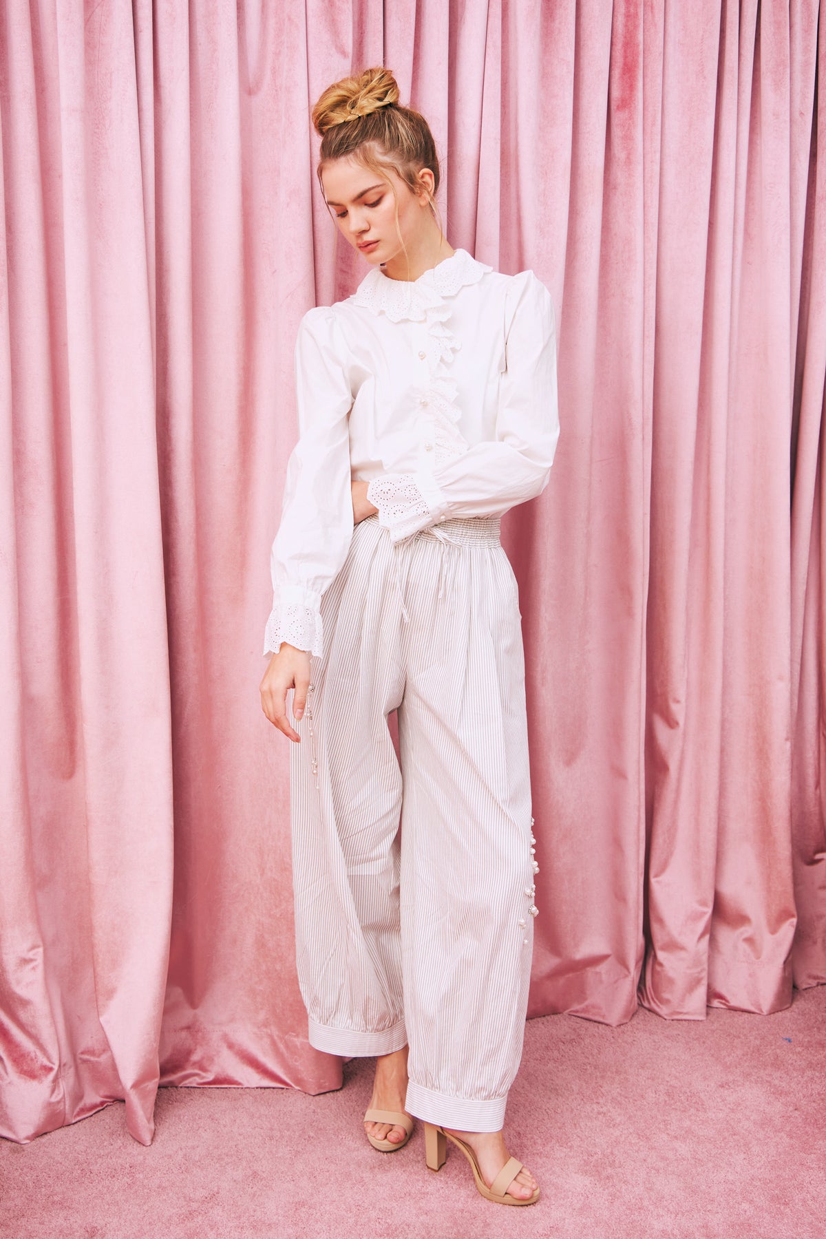 Refined Lace Ruffle Shirt