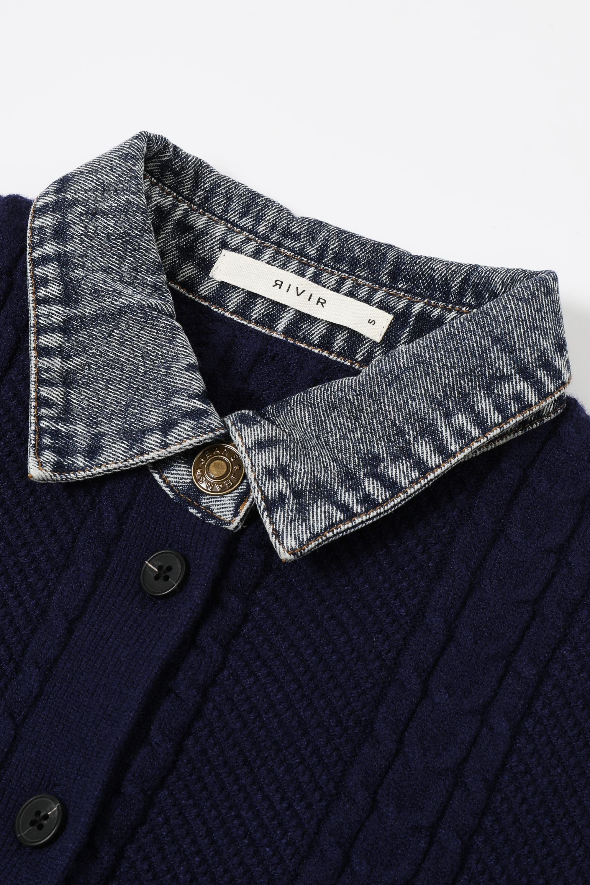 Cable Knit Denim Mix Top