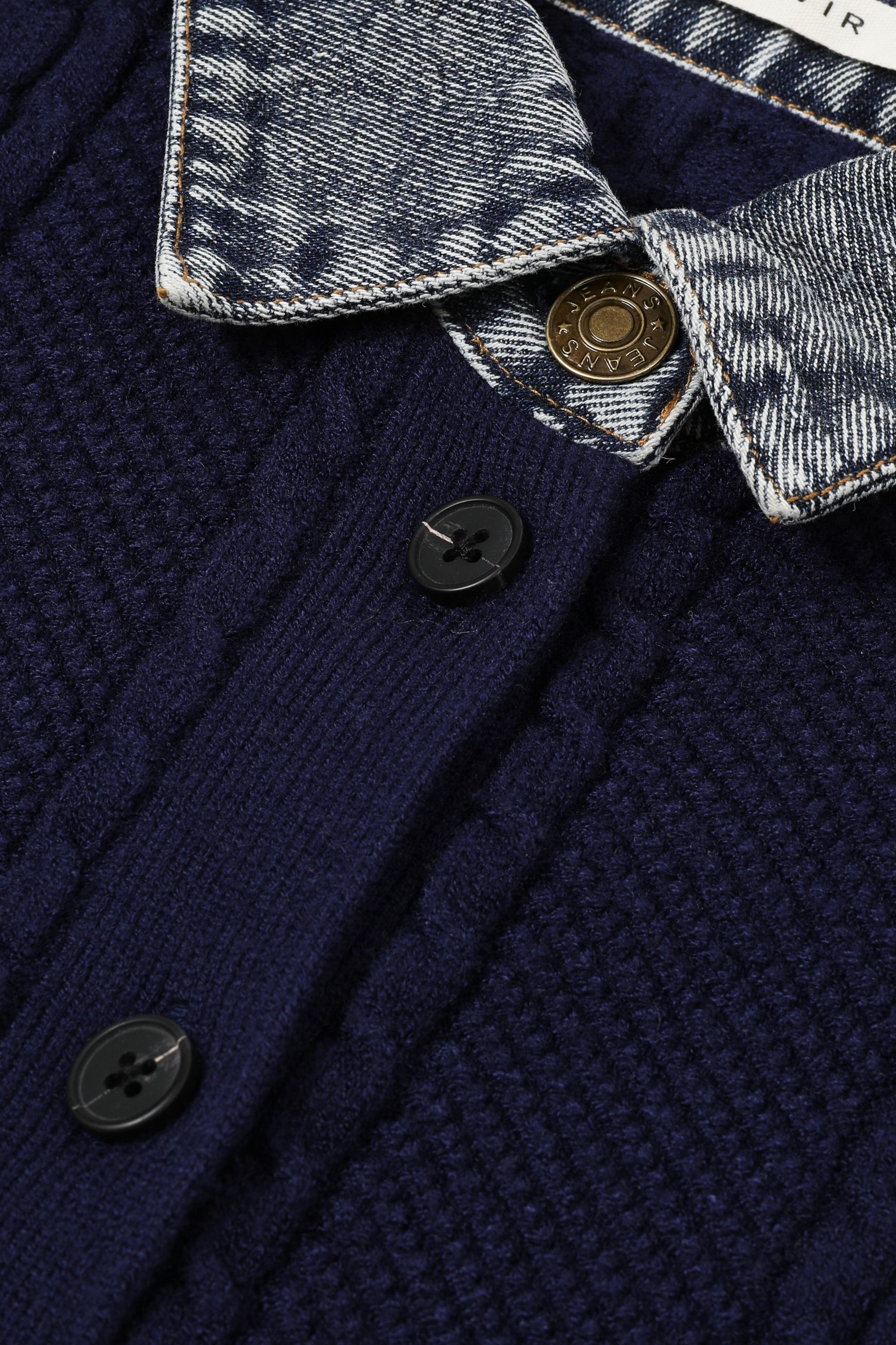 Cable Knit Denim Mix Top