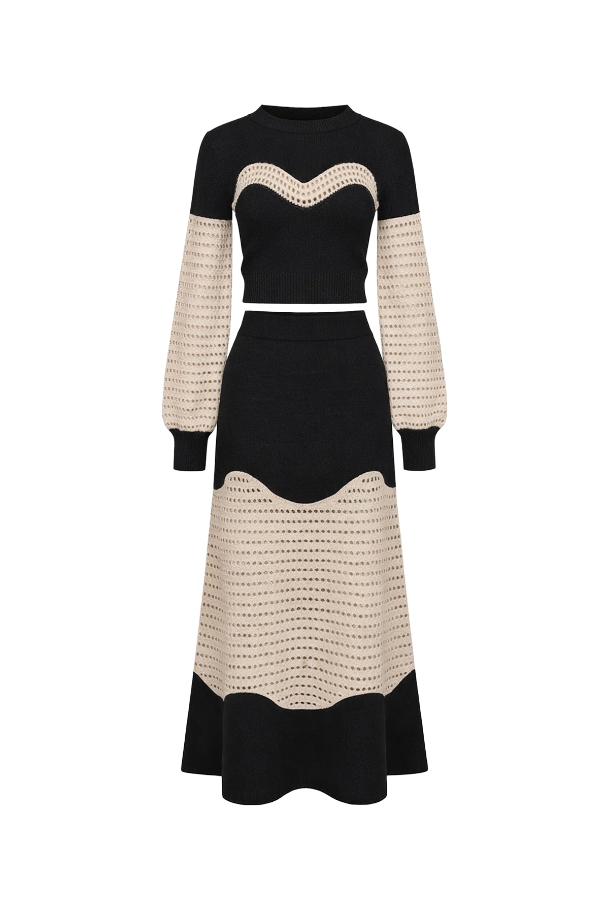 Metallic Knit Contrast Top