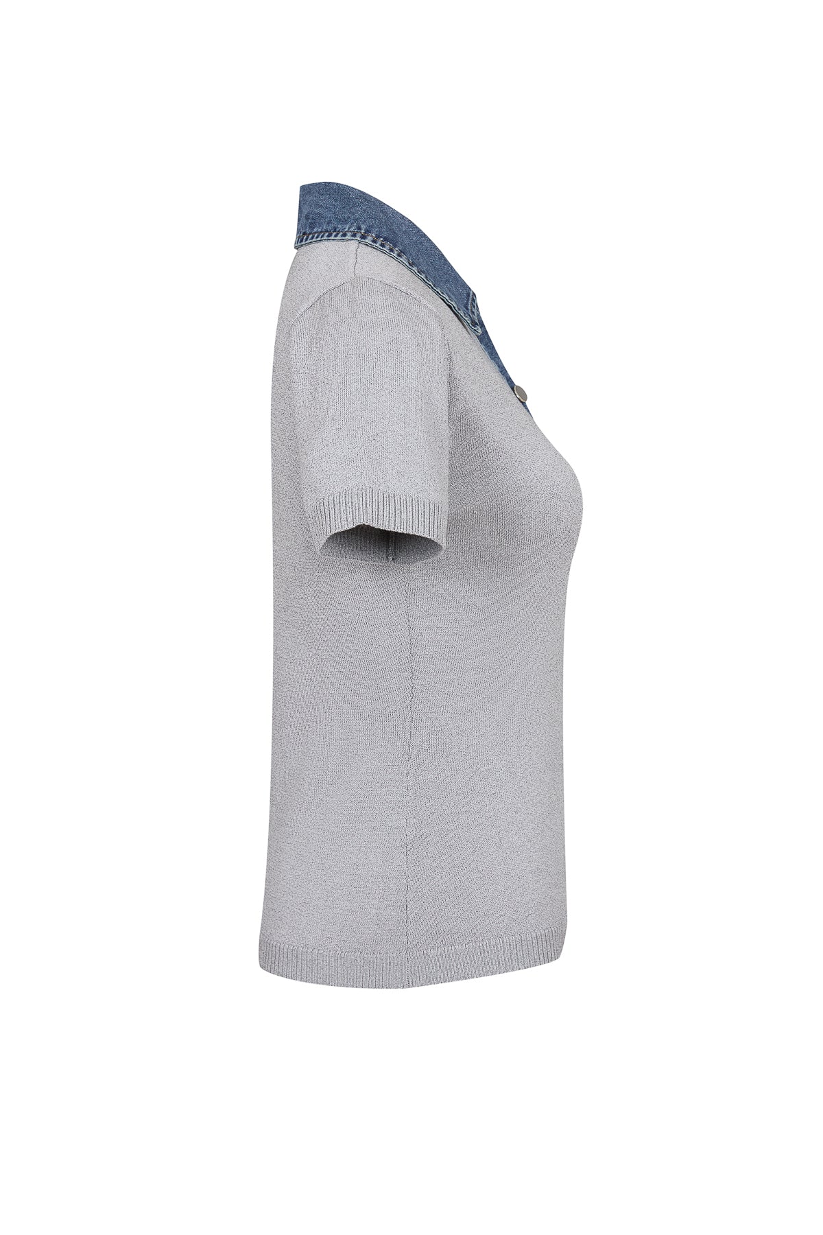 Knit Denim Mix Top