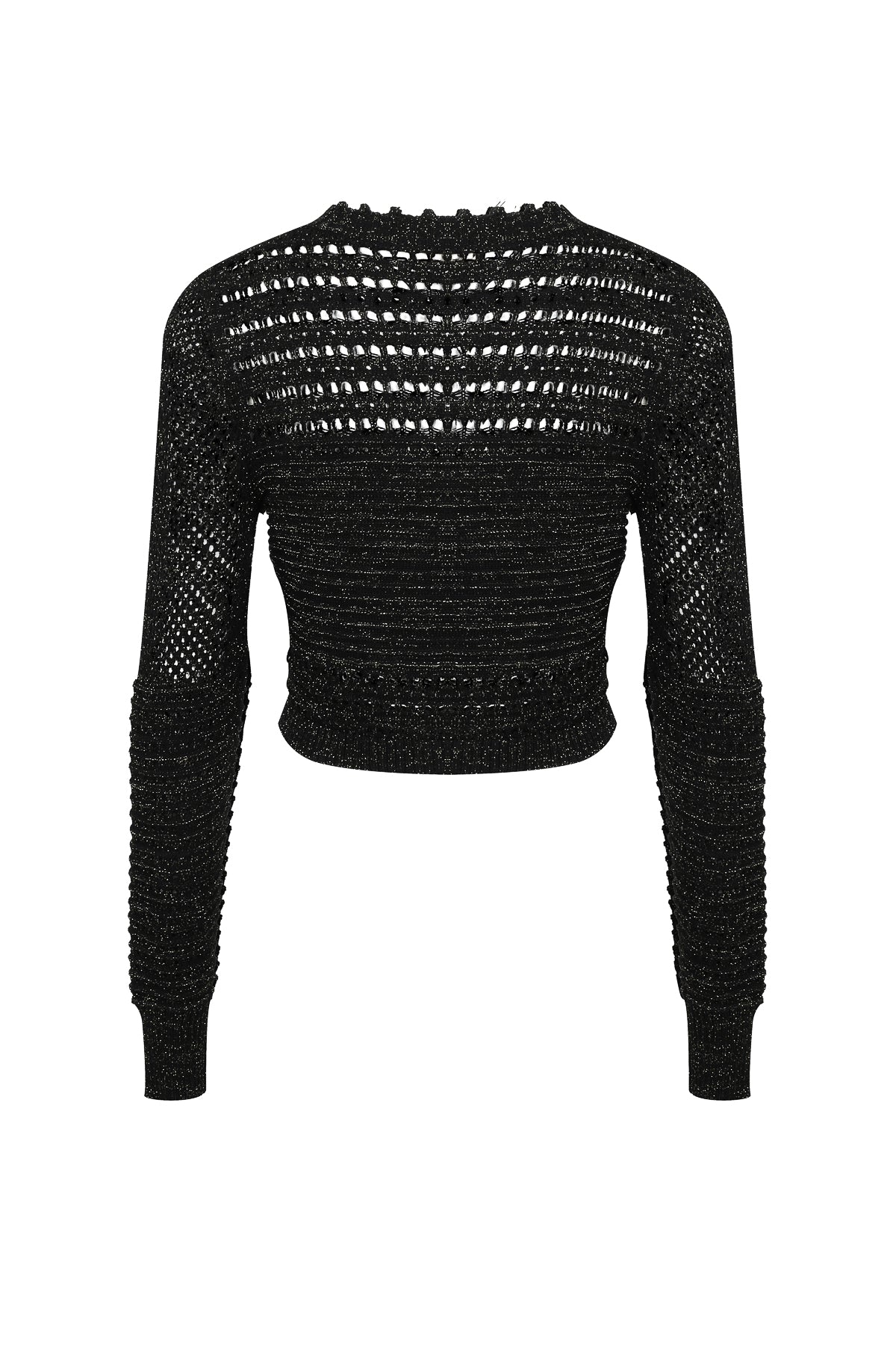 Crochet Lurex Knit Cardigan