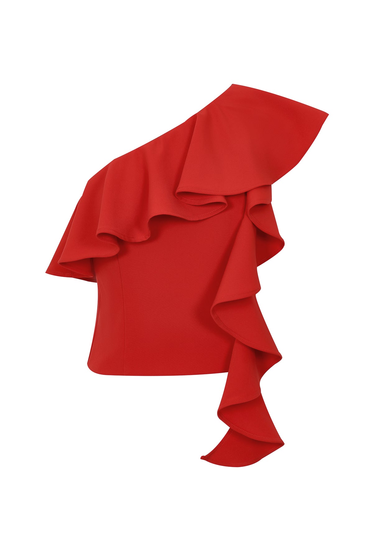 Colette One Shoulder Ruffle Woven Top