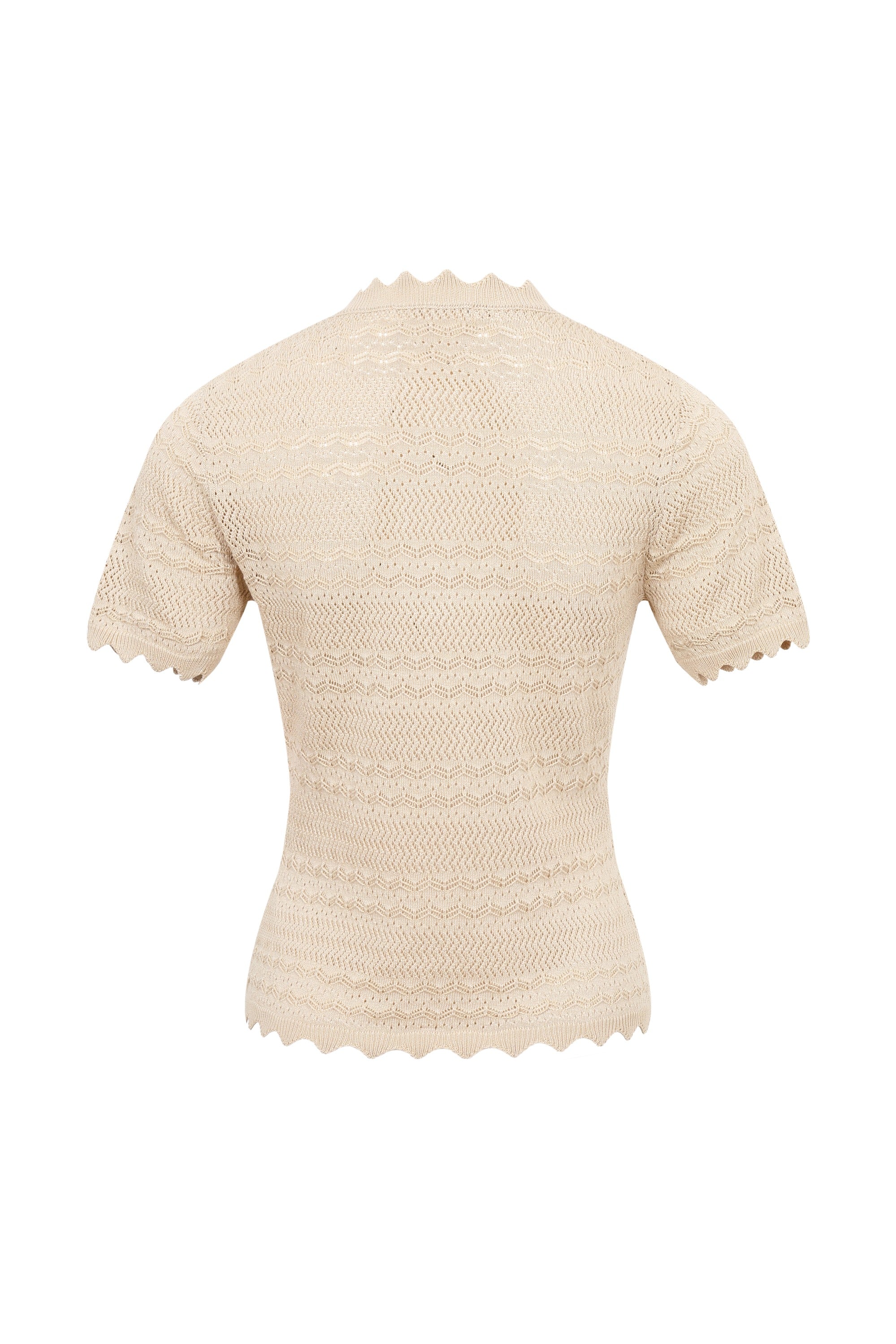 Pointelle Knit Short Sleeve Top