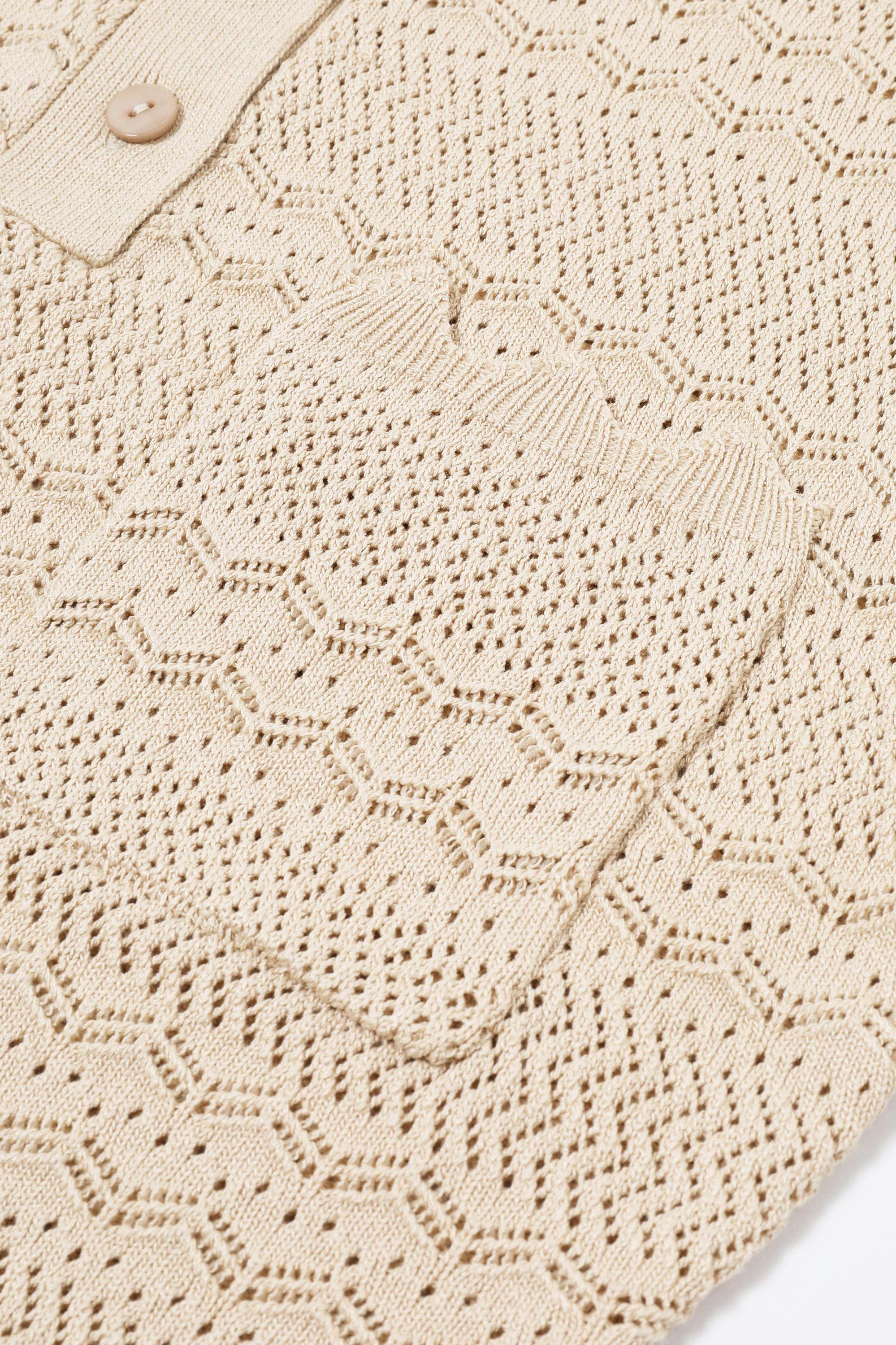 Pointelle Knit Short Sleeve Top