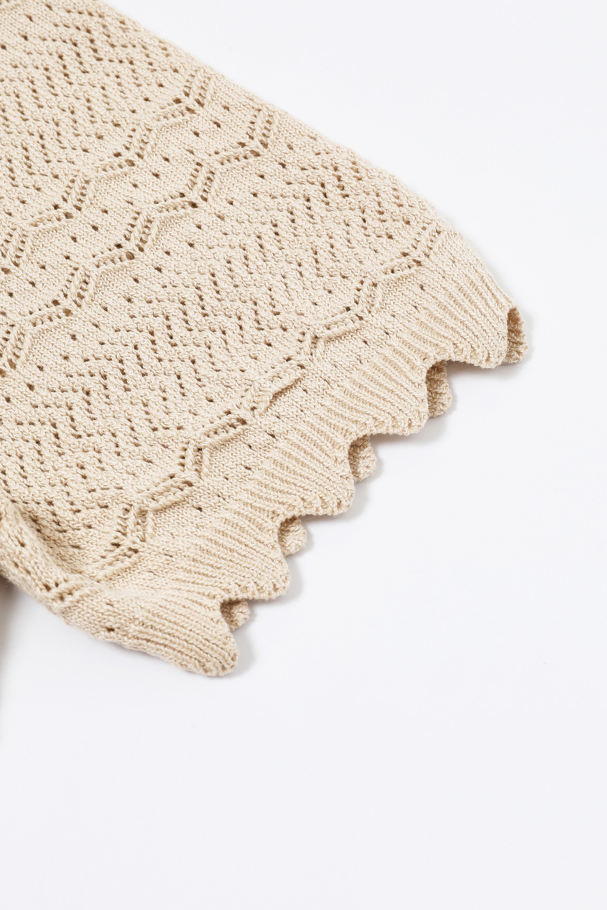 Pointelle Knit Short Sleeve Top