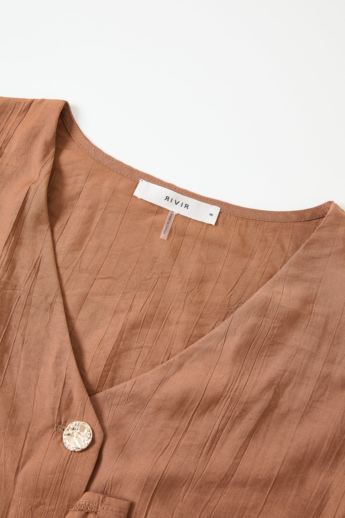 The Ember V-Neck Woven Long Sleeve Top