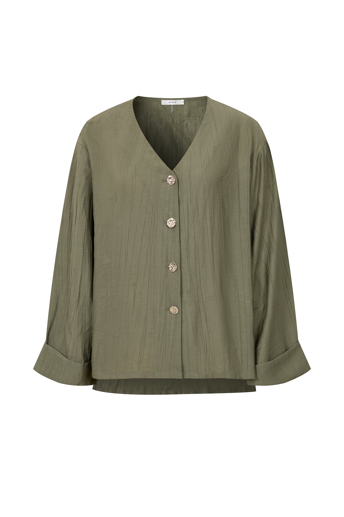 The Ember V-Neck Woven Long Sleeve Top
