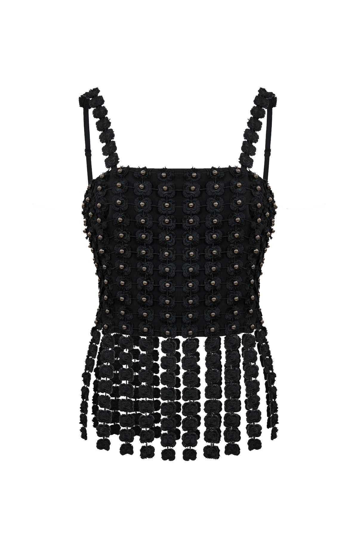 Kaia Woven Lace Fringe Detail Top