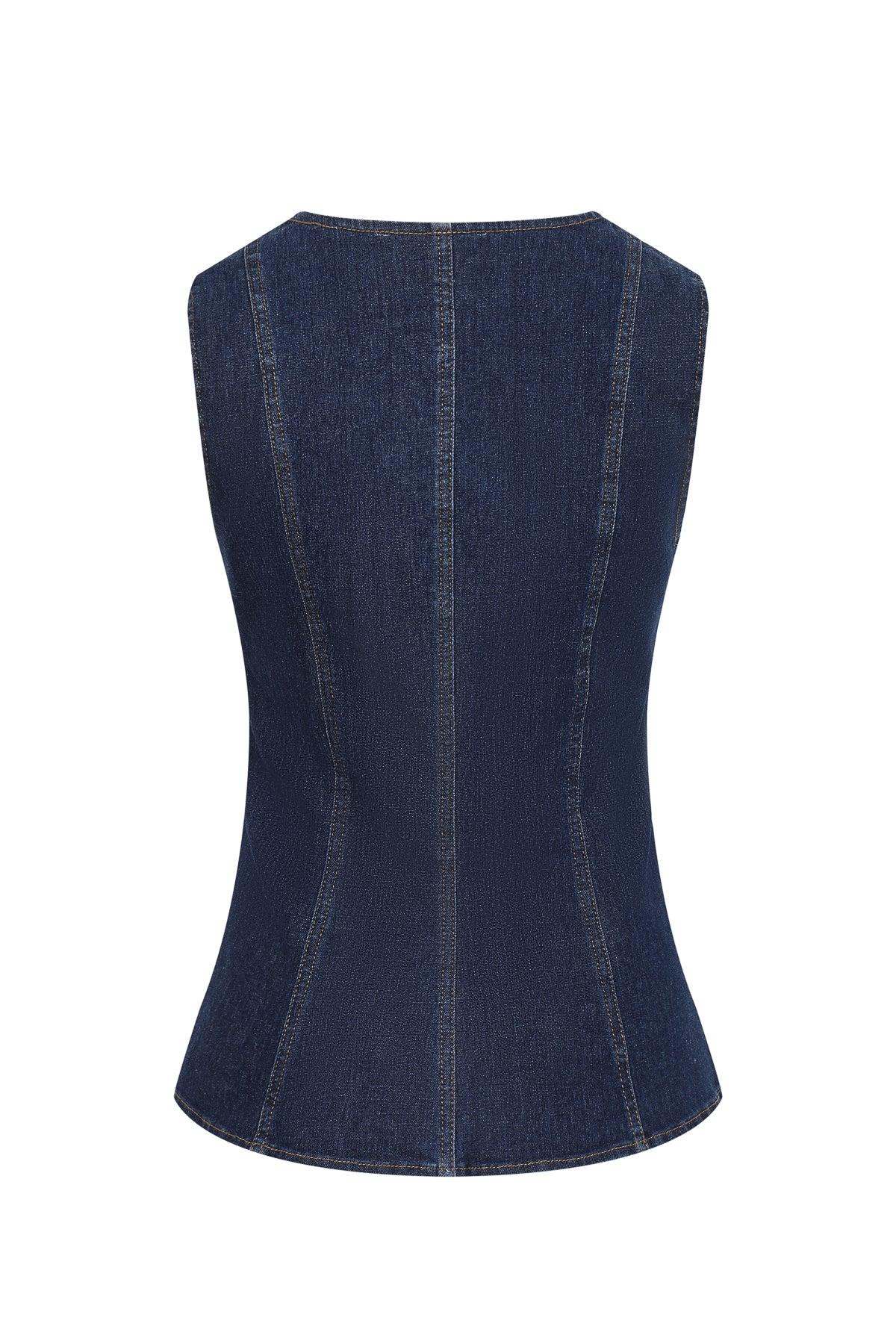 Sleeveless Buttoned Denim top