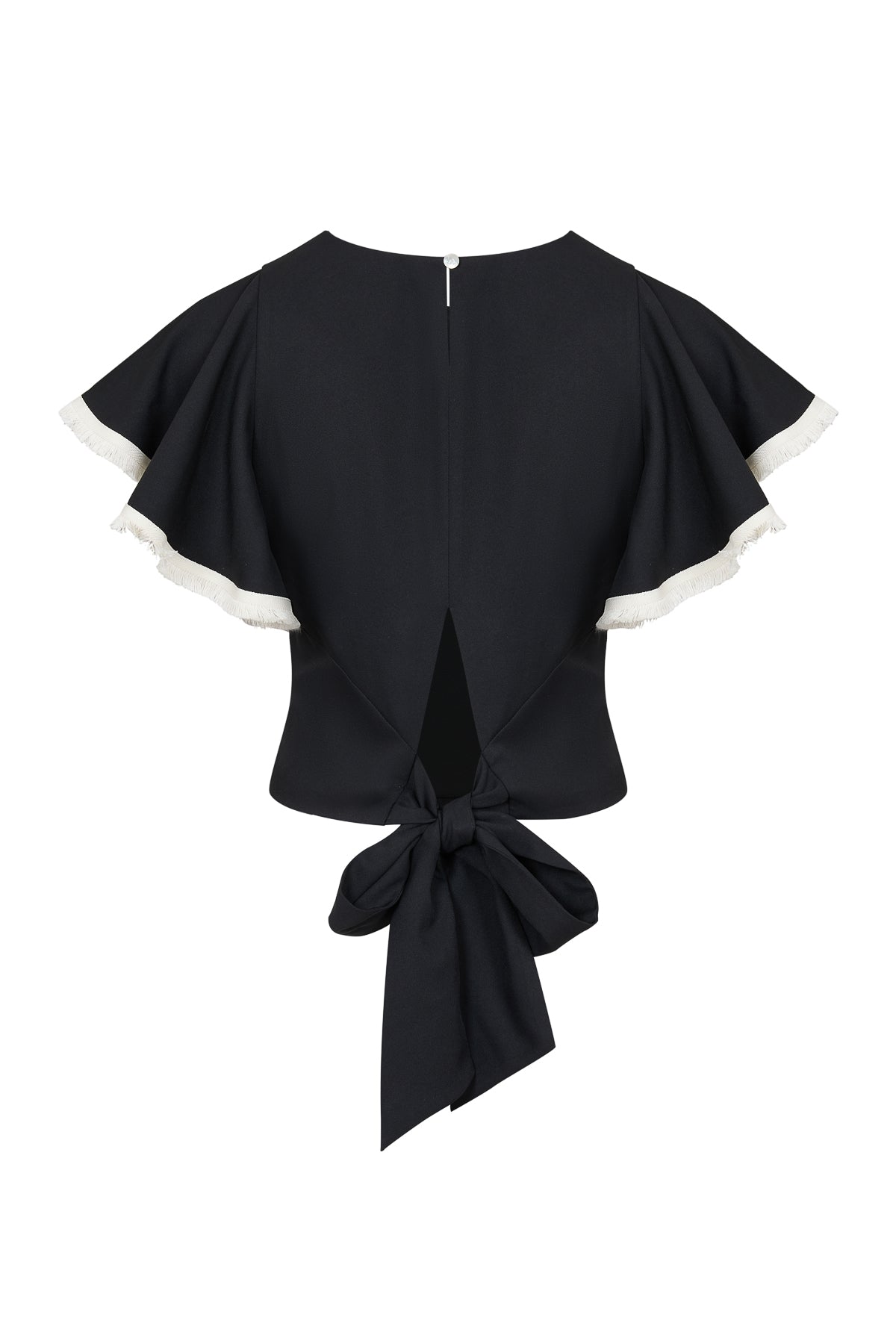 Woven Short Sleeve Top with Ruffle Detail